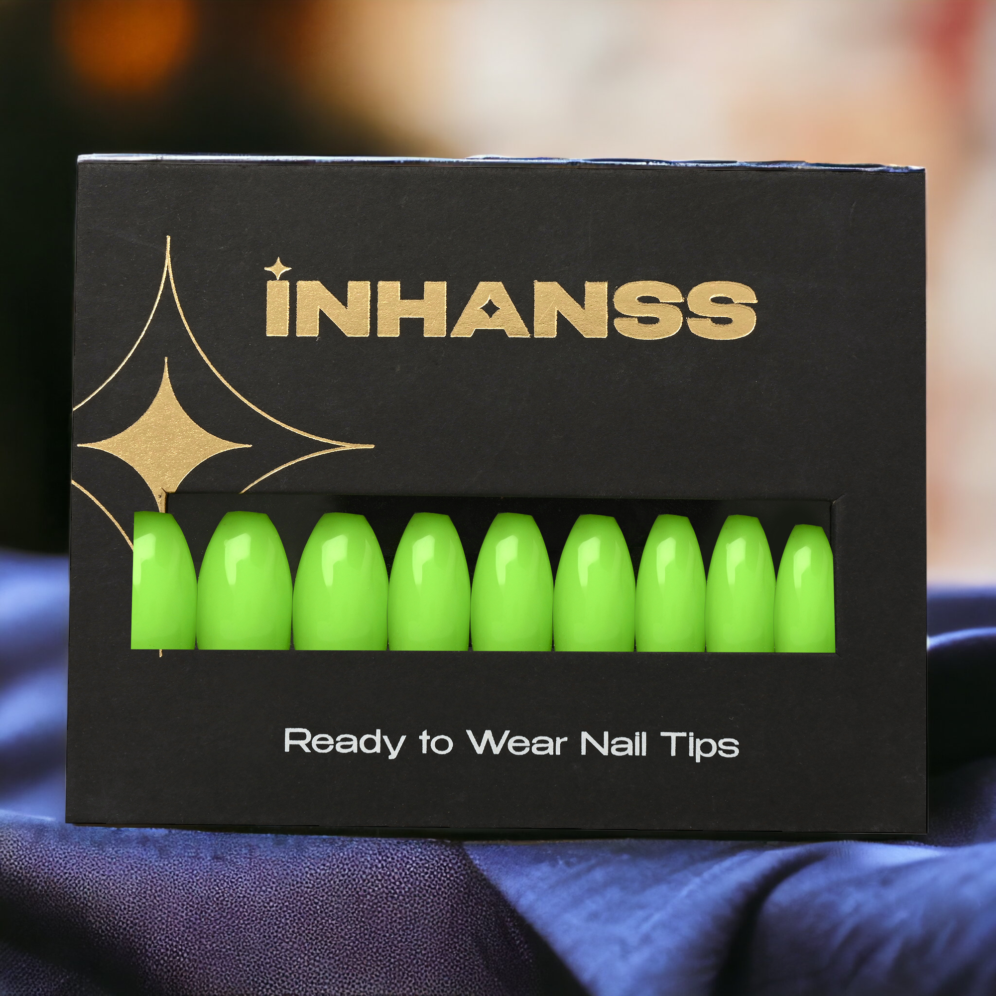 Handmade Reusable Premium Press on Nail Art Kit : Naughty Neon