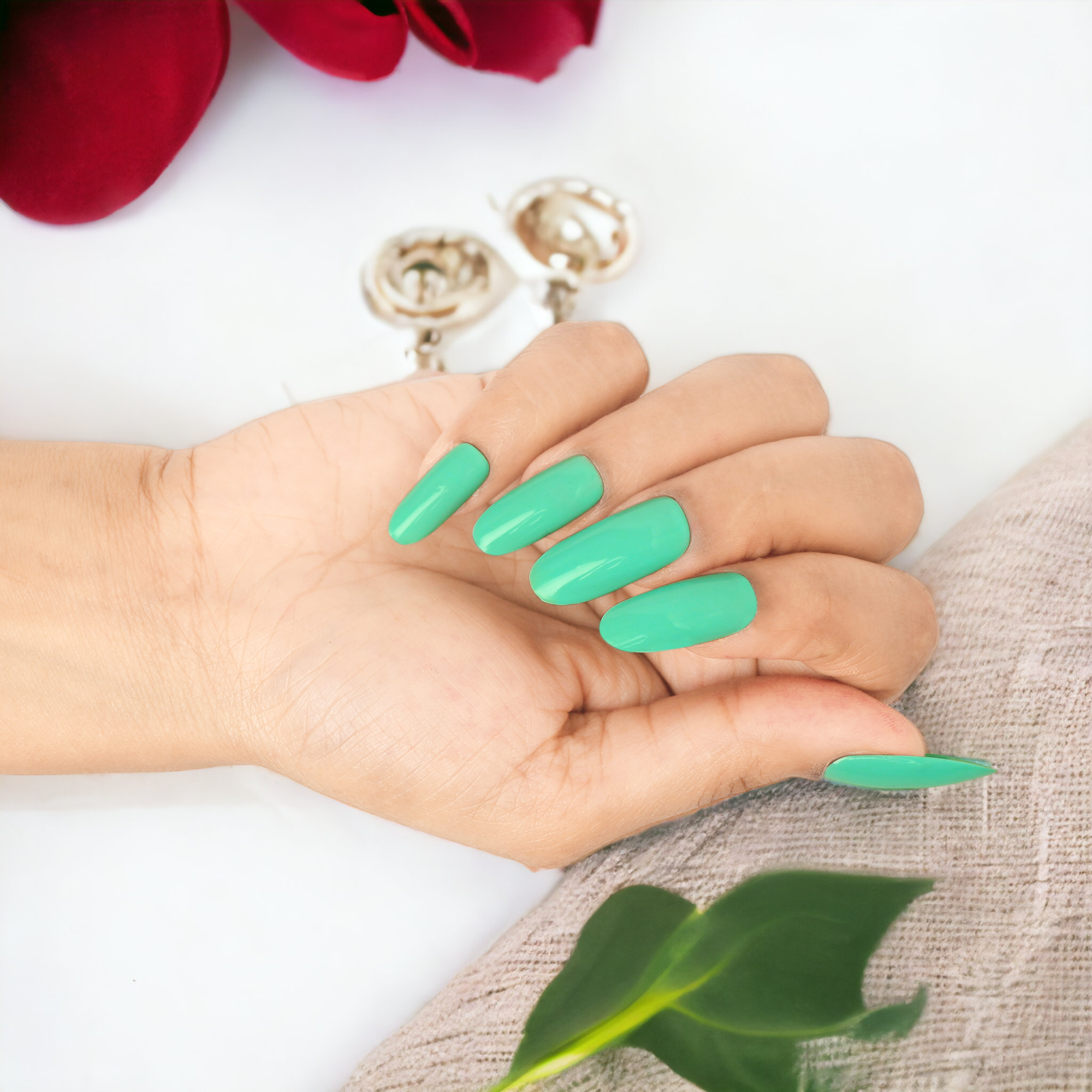 Manicure Nails Beautiful Light Green Yellow Stock Photo 478032325 |  Shutterstock