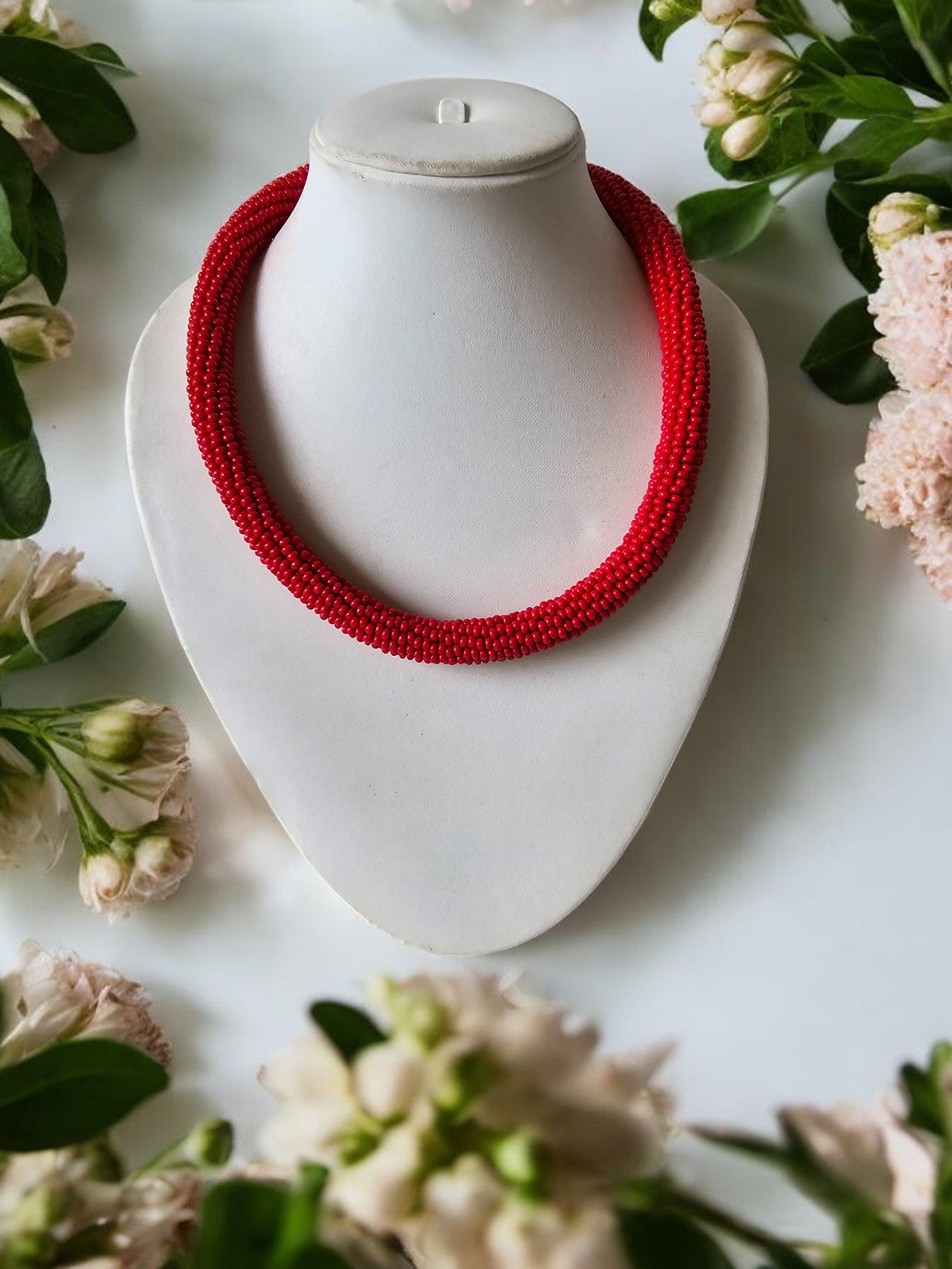 Fiery Elegance Rope Necklace-Handmade