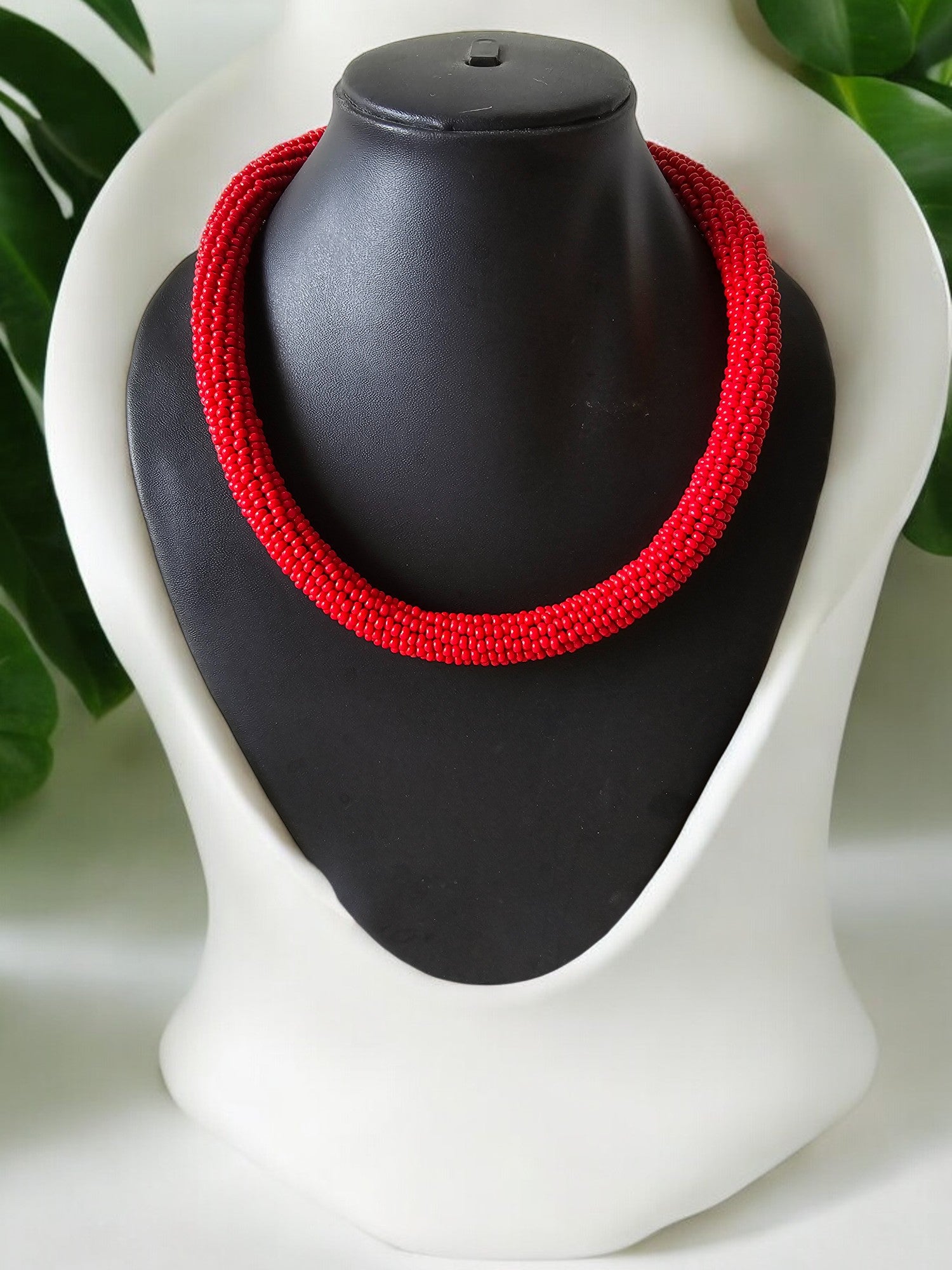 Fiery Elegance Rope Necklace-Handmade