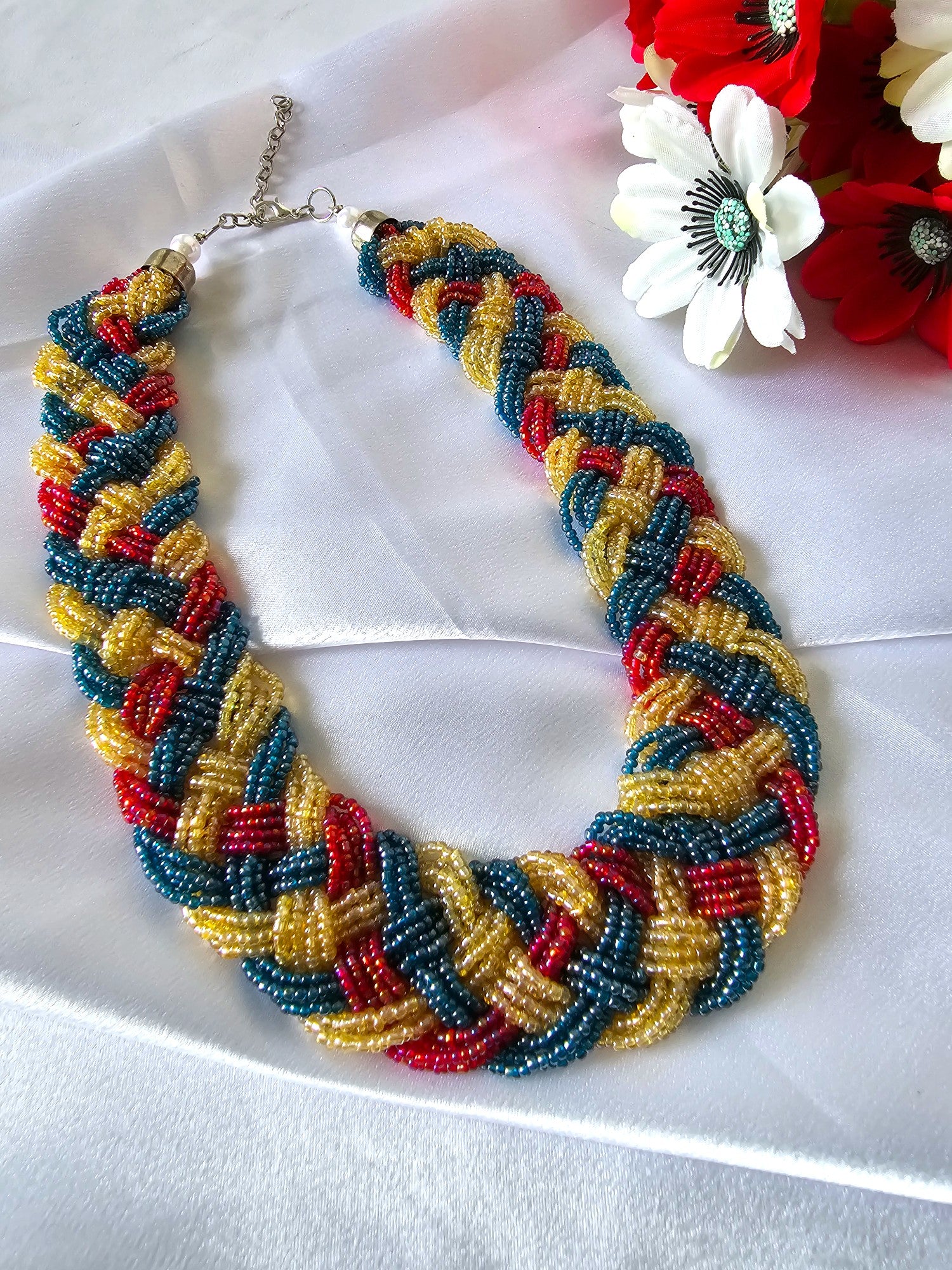 Vivid Harmony Crochet Necklace- Handmade