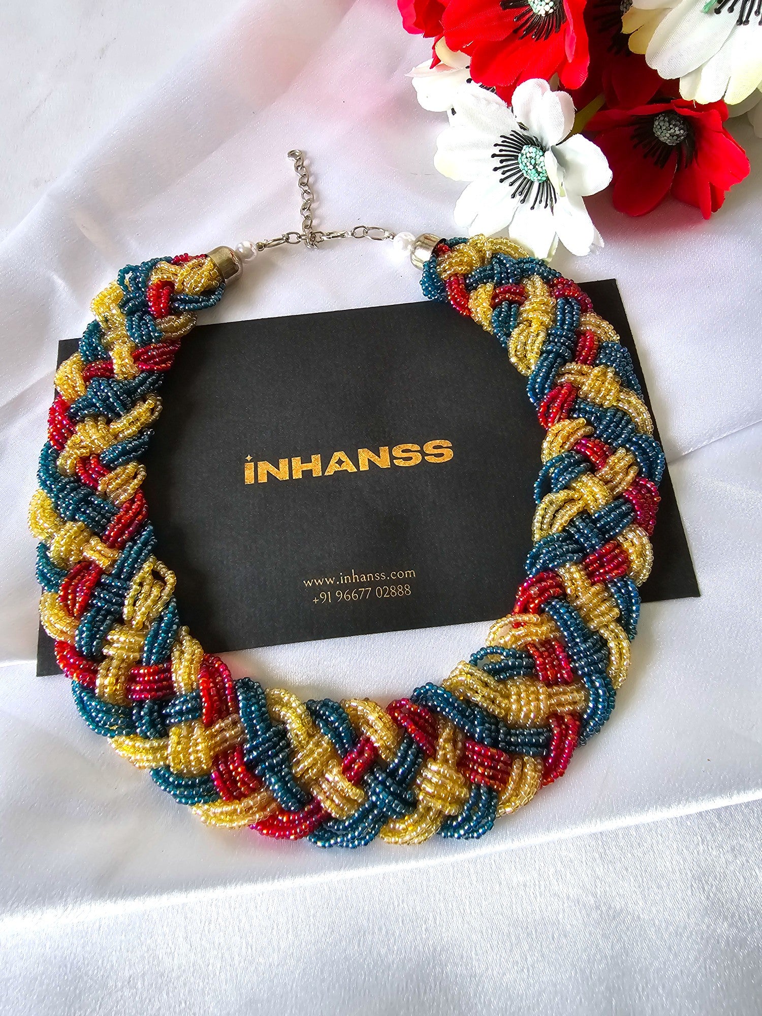 Vivid Harmony Crochet Necklace- Handmade