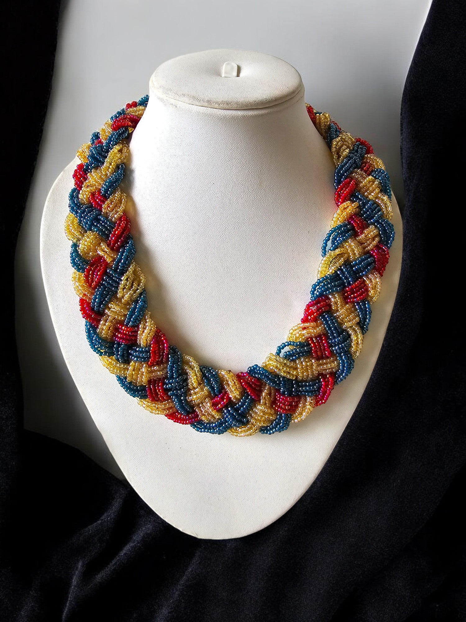 Vivid Harmony Crochet Necklace- Handmade