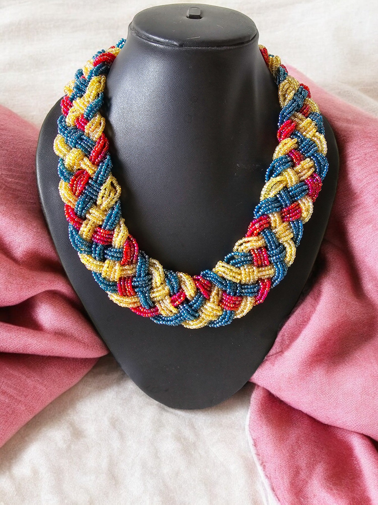 Vivid Harmony Crochet Necklace- Handmade