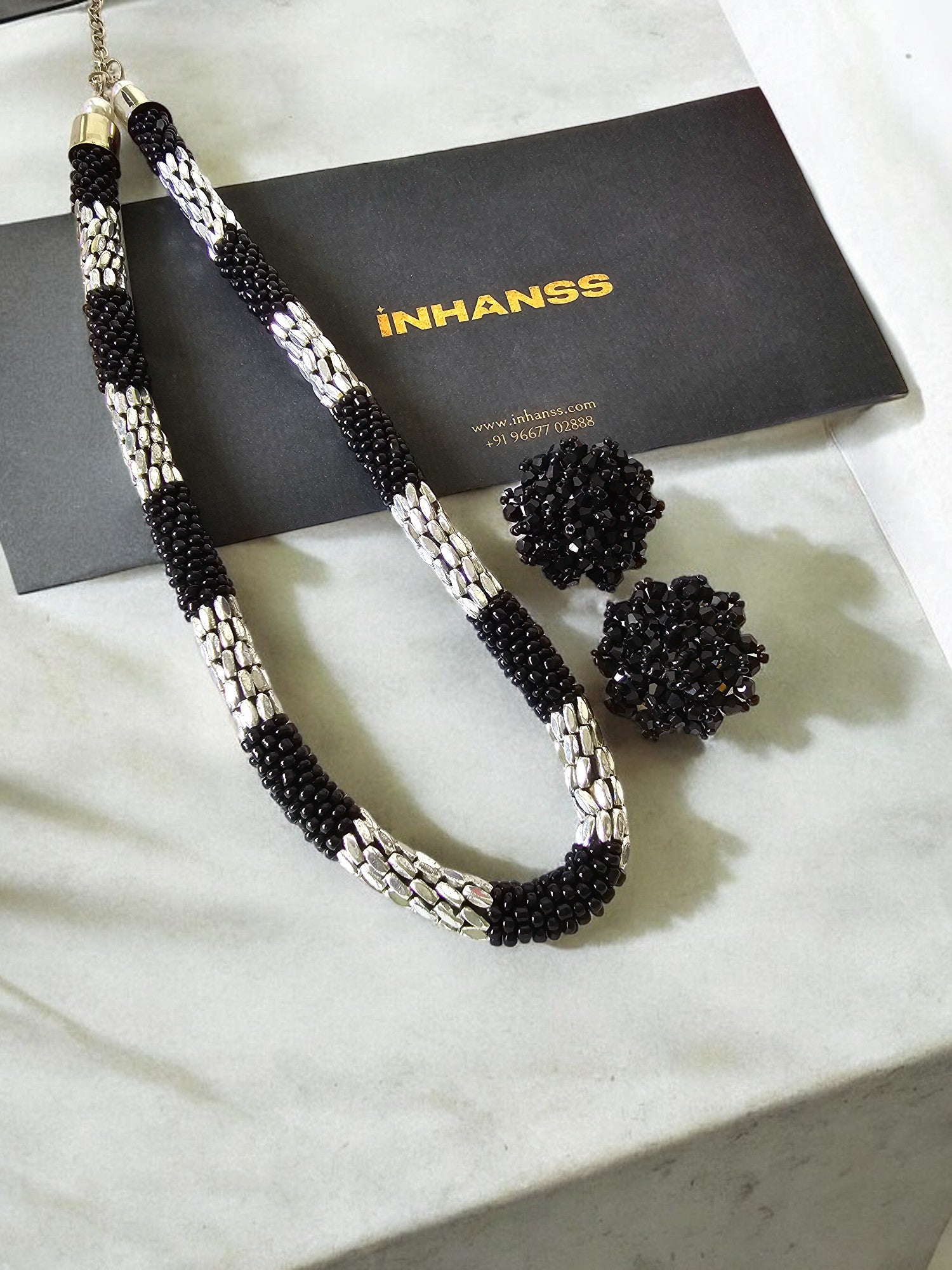 Midnight Radiance Beaded Necklace Set - Rope Necklace - 7 Colours Available in 2 Variants