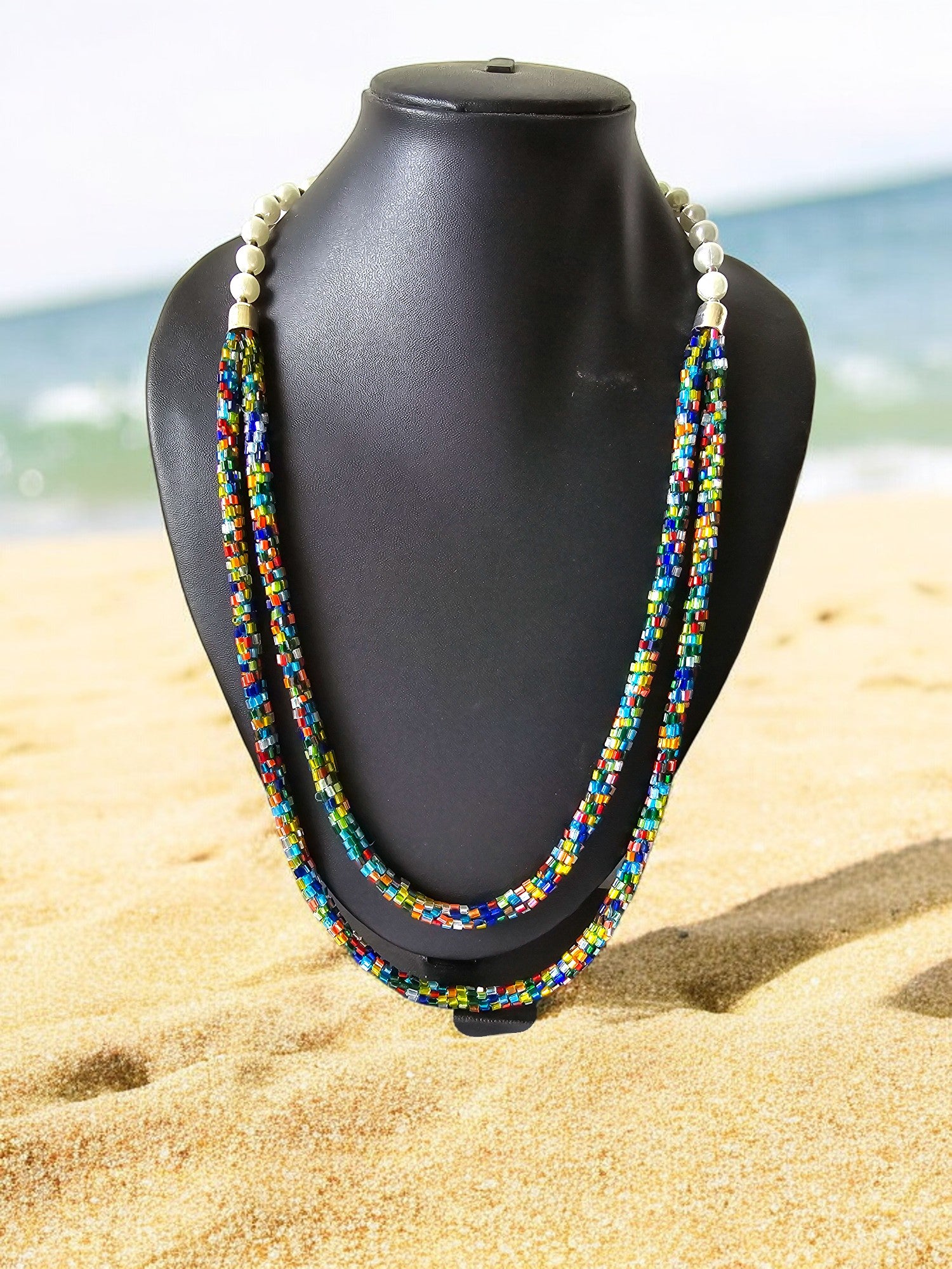 Rainbow Splendour- Handmade Multi-Layered Necklace