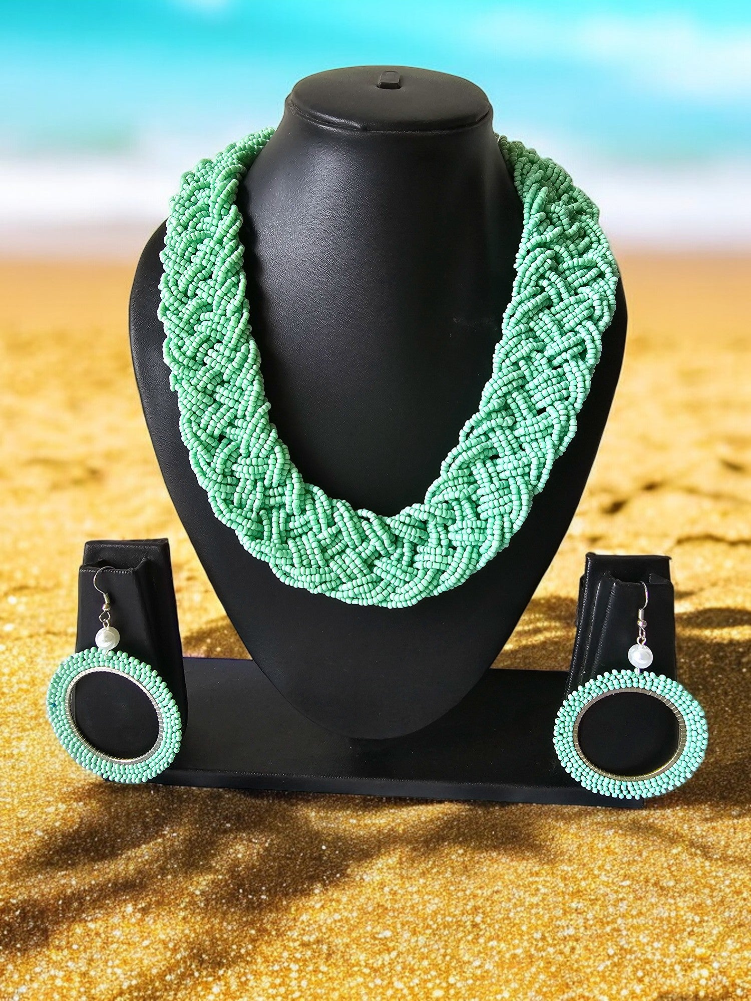 Mint Majesty Multi-Layered Handmade Necklace Set