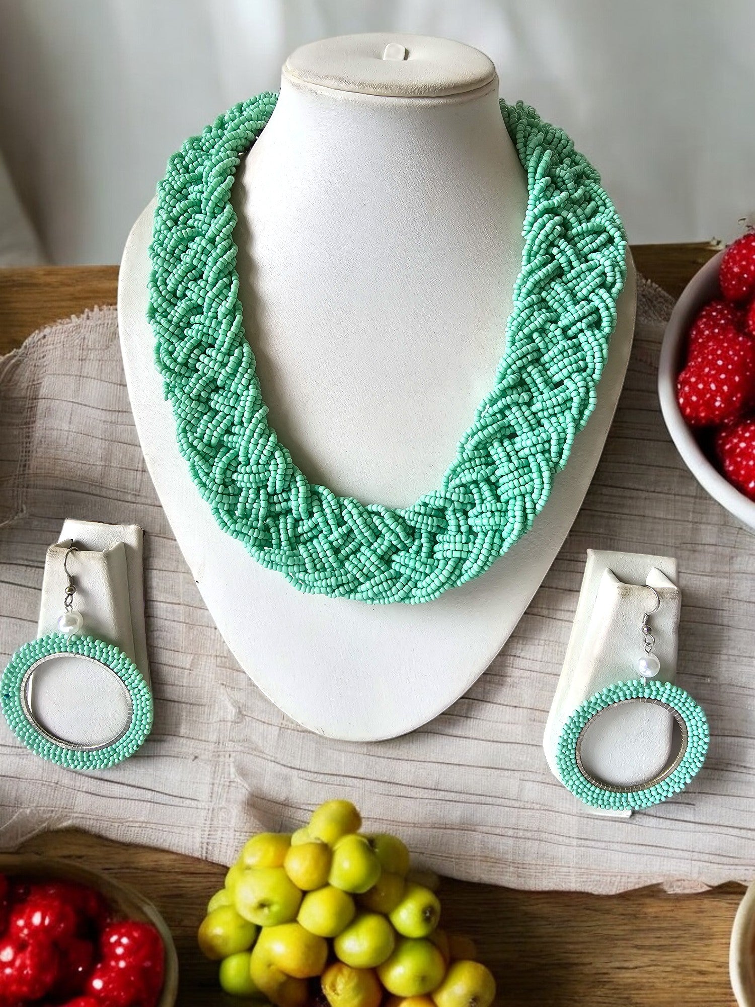 Mint Majesty Multi-Layered Handmade Necklace Set