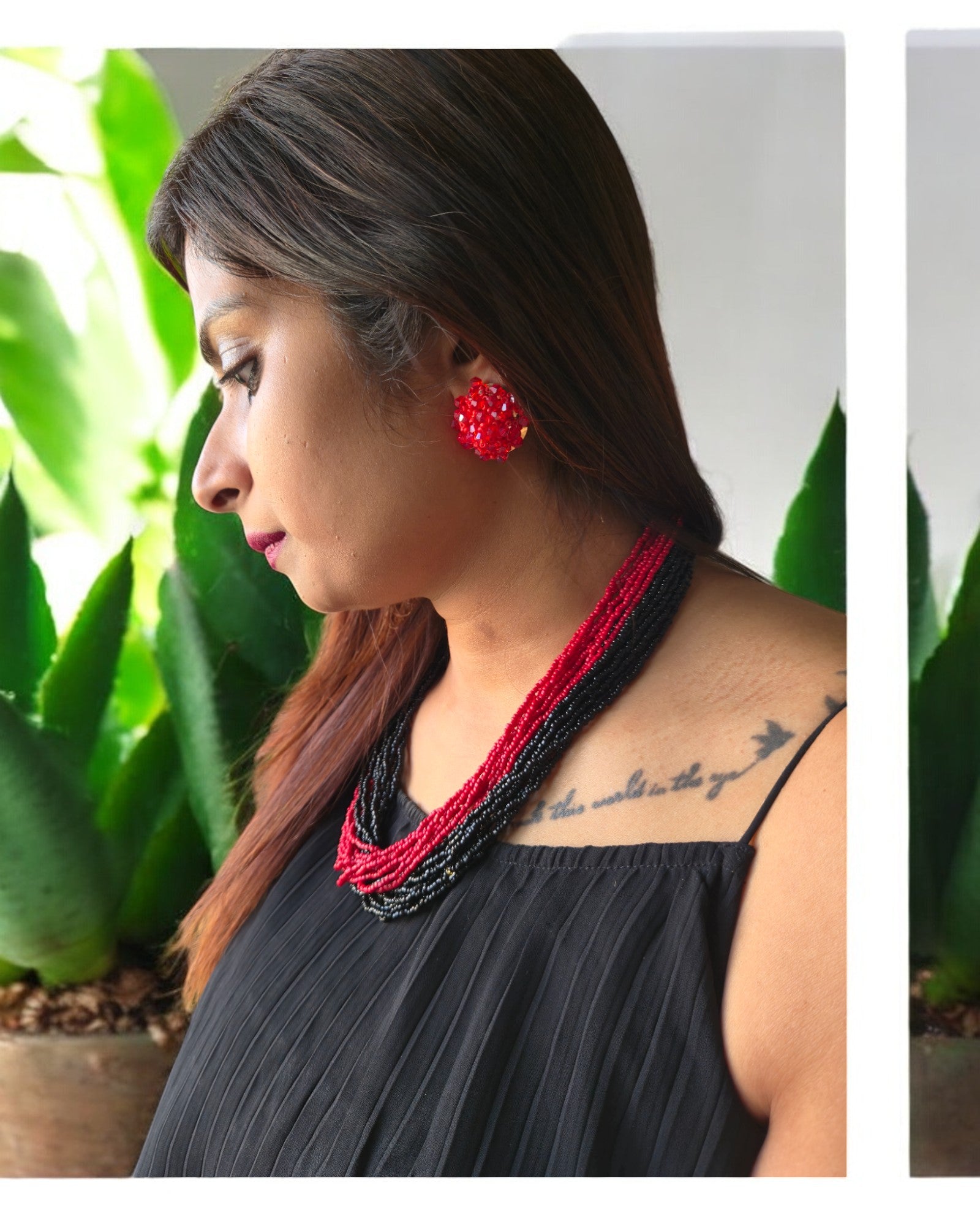 Vibrant Handmade 20 Layers Beaded Necklace With Matching Earrings- 23 Colours Available