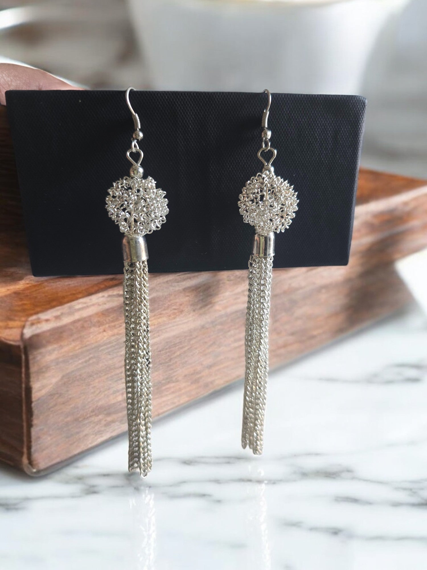 Gleaming Cascade Tassel Earrings - 2 Colours Available