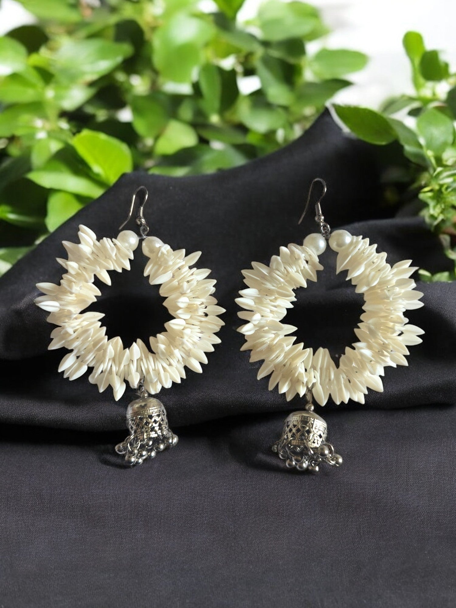 Ivory Bloom Bell Hoops