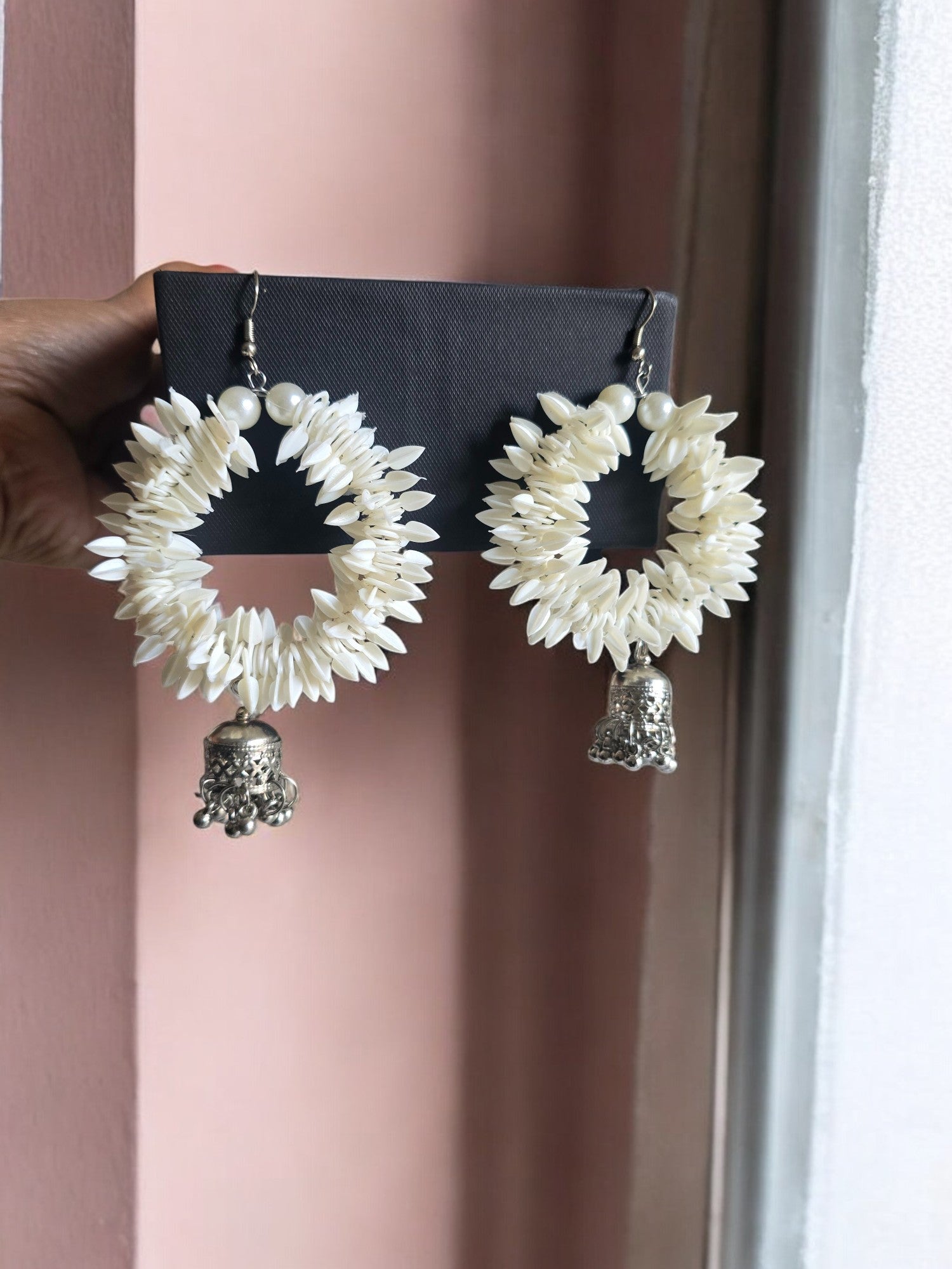 Ivory Bloom Bell Hoops