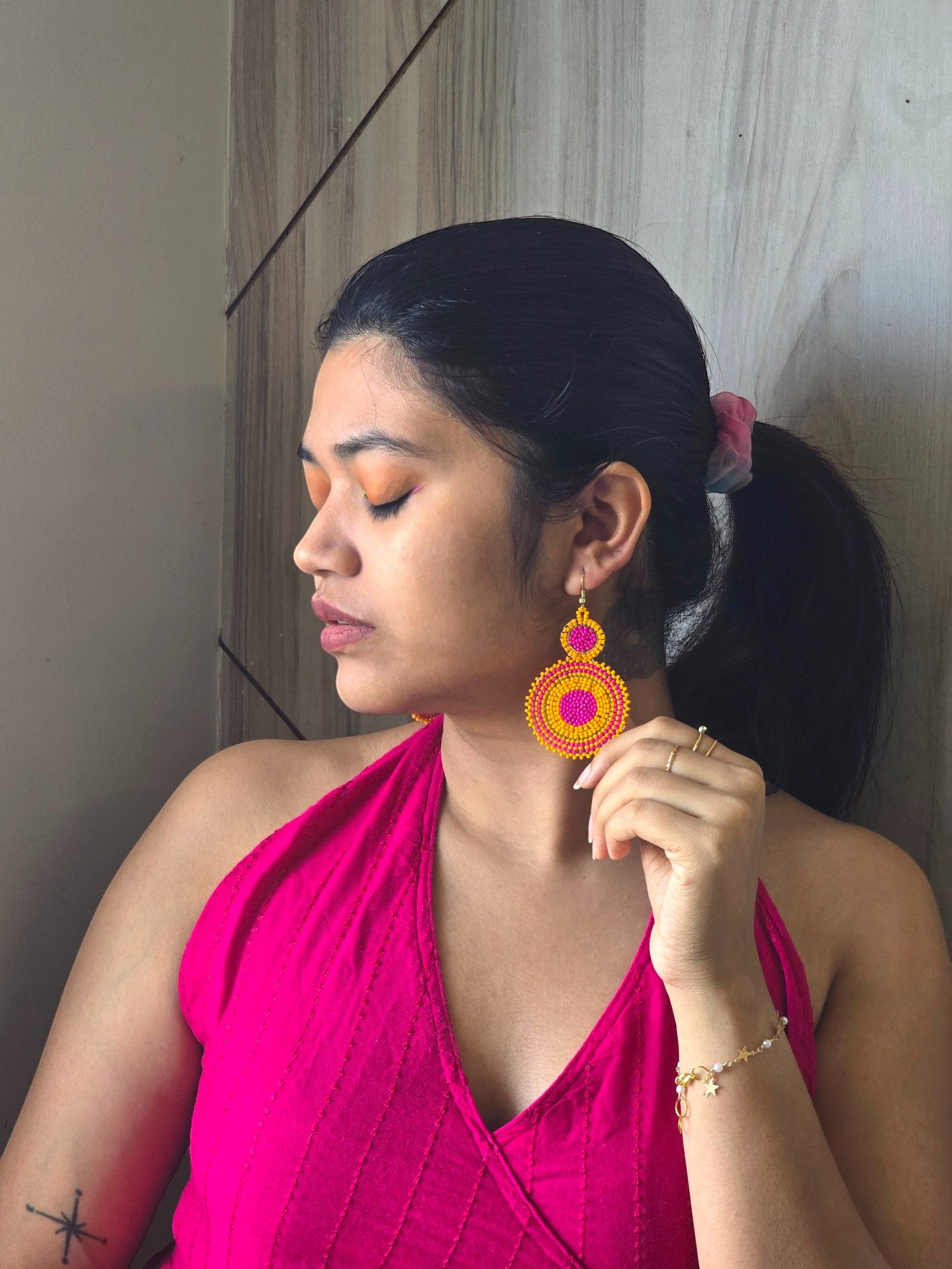 Sunset Radiance Hoops - Handmade Earrings