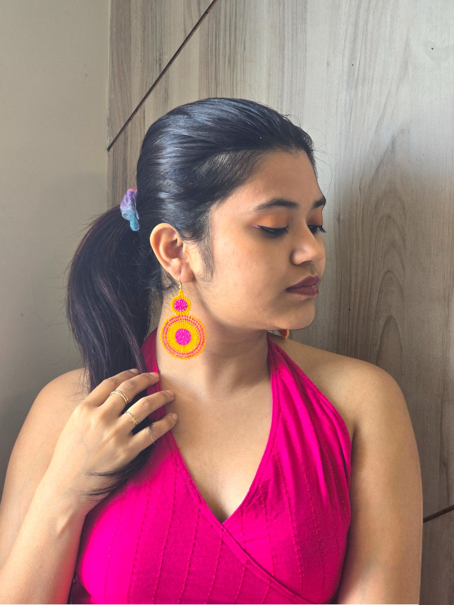 Sunset Radiance Hoops - Handmade Earrings