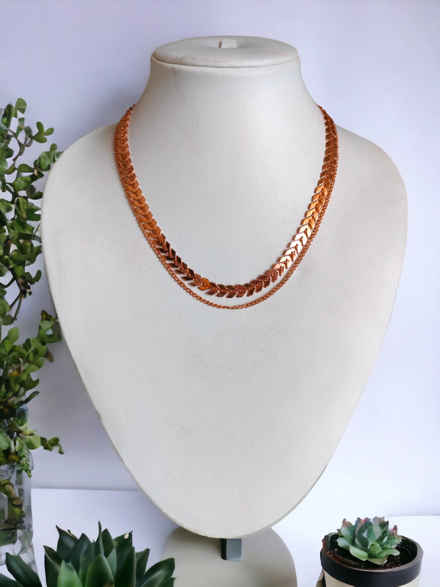 Luxe Layers -Handmade Gold Look Double Chain Choker