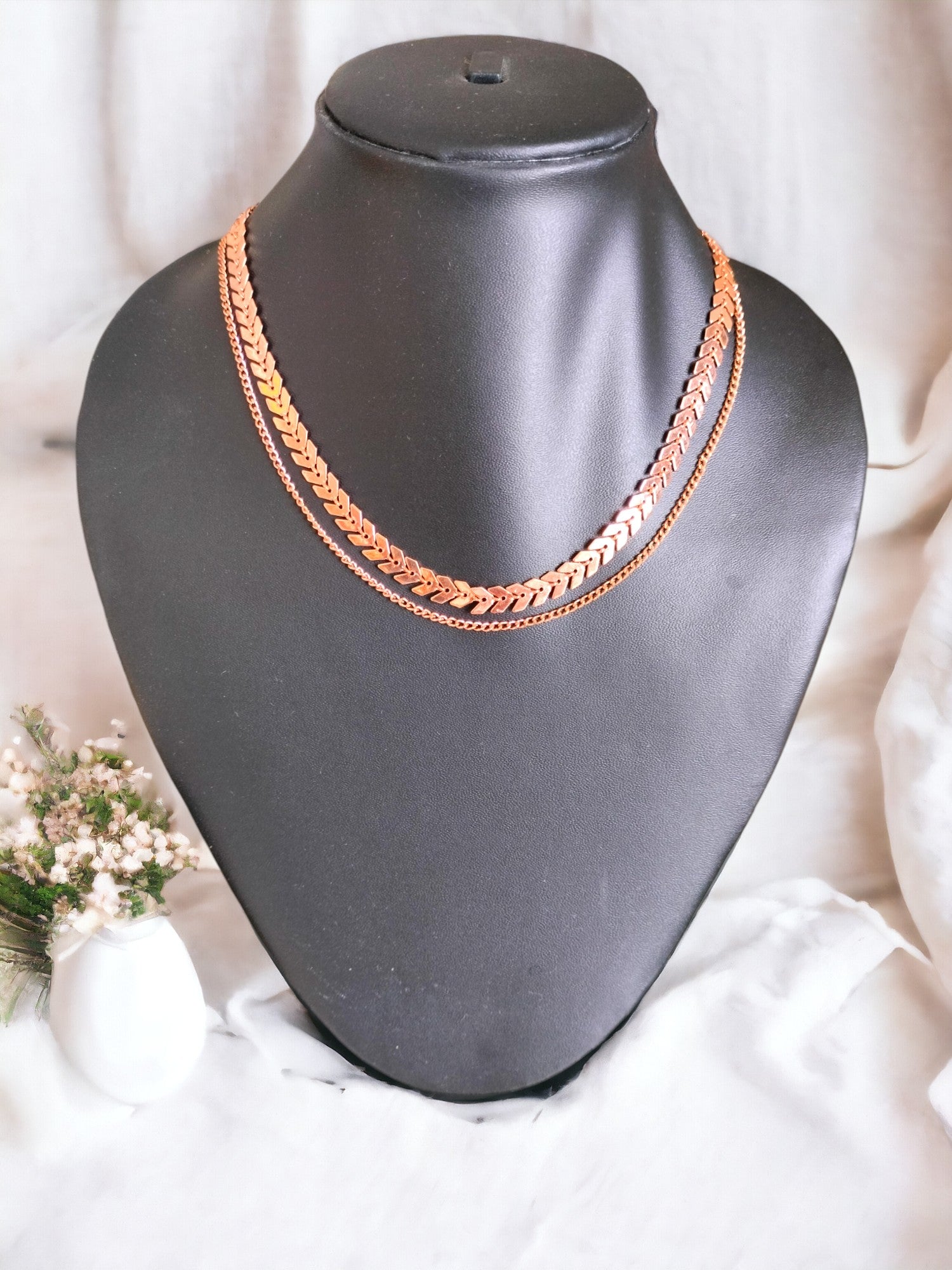 Luxe Layers -Handmade Gold Look Double Chain Choker