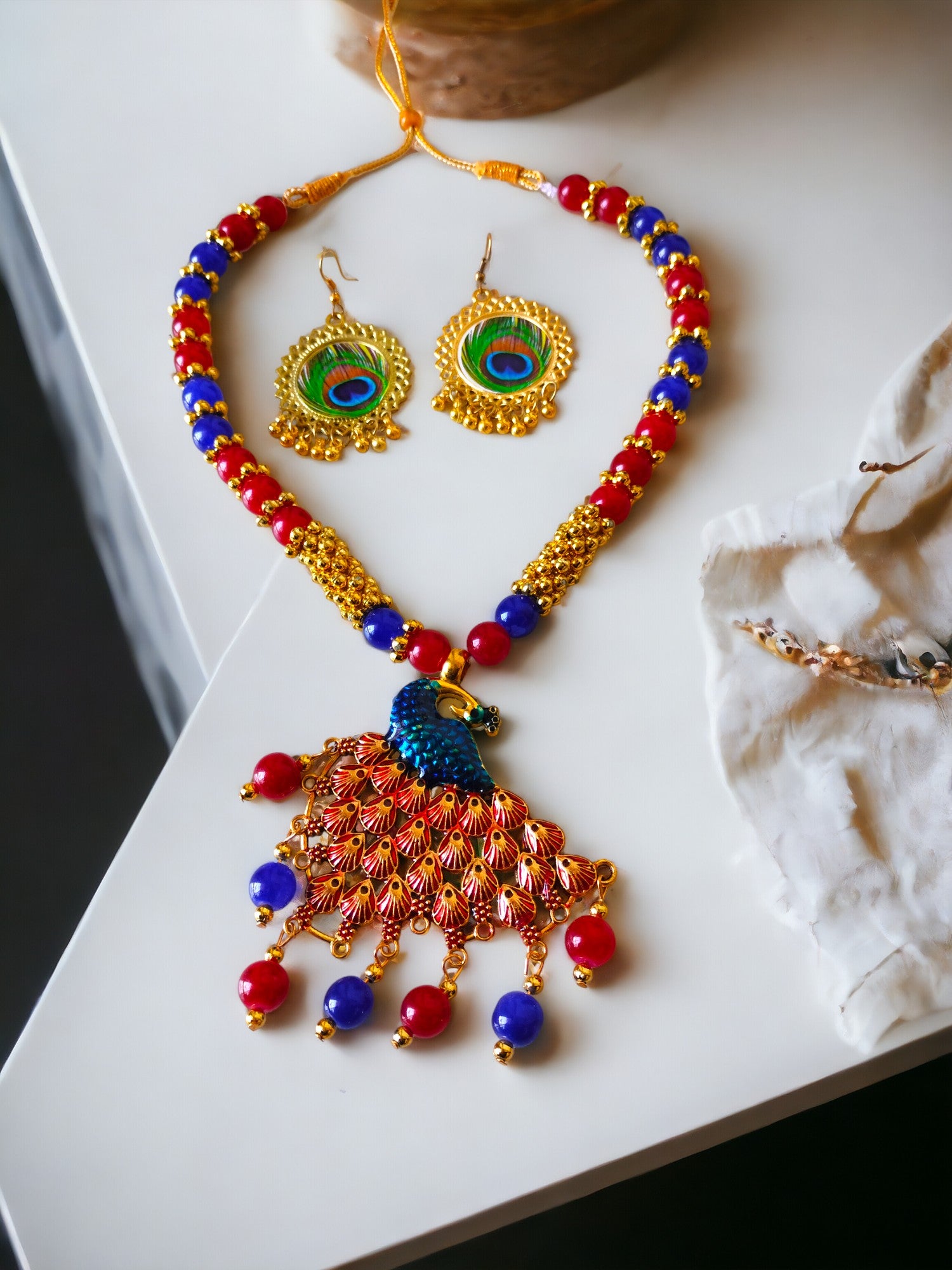 Festival of Colours Handmade  Necklace & Earrings Set