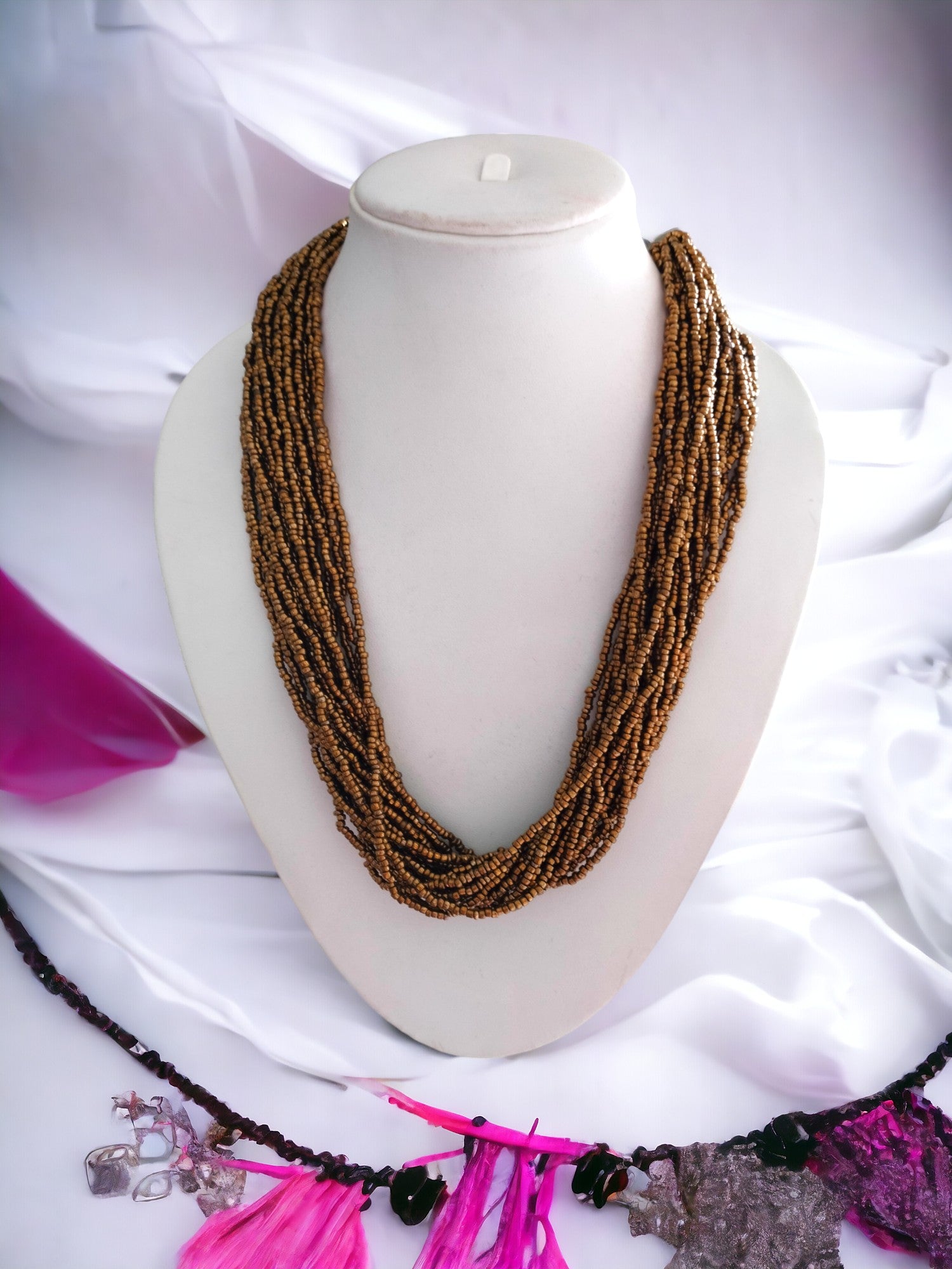 20 Layers Handmade Beaded Multilayer Necklace - 18 Colours Available