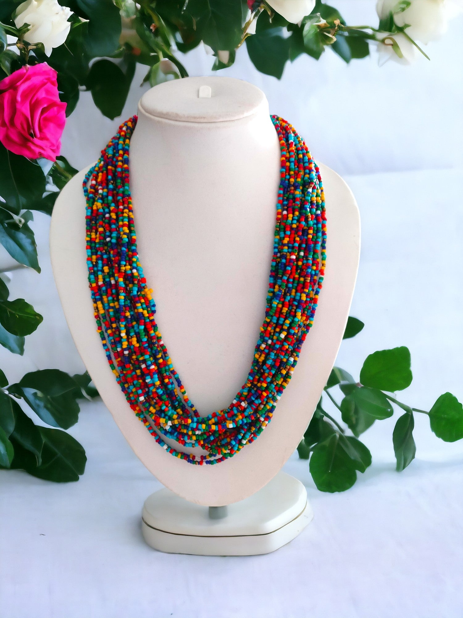 20 Layers Handmade Beaded Multilayer Necklace - 23 Colours Available