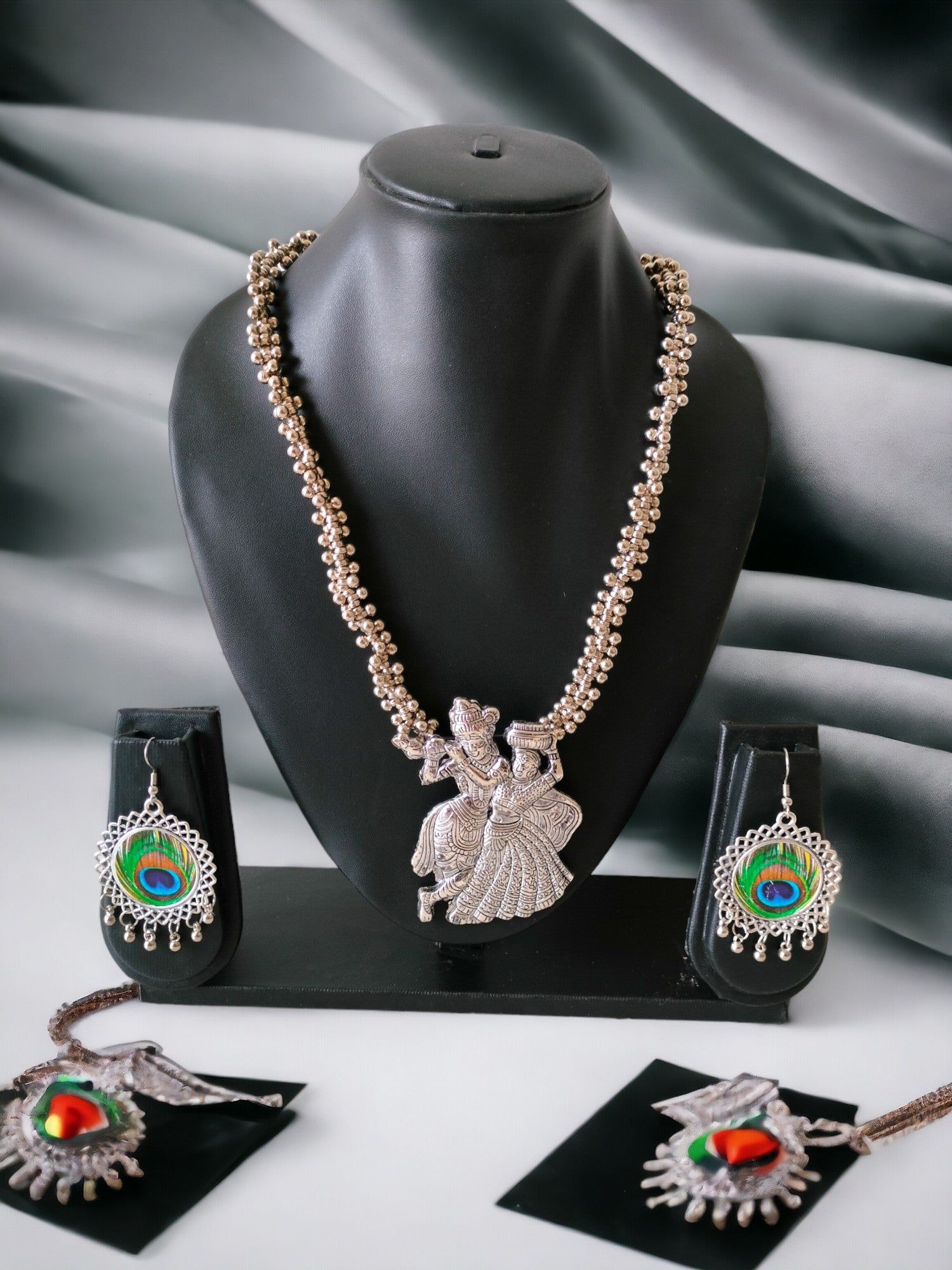 Eternal Love Radha Krishna Necklace Set-Handmade