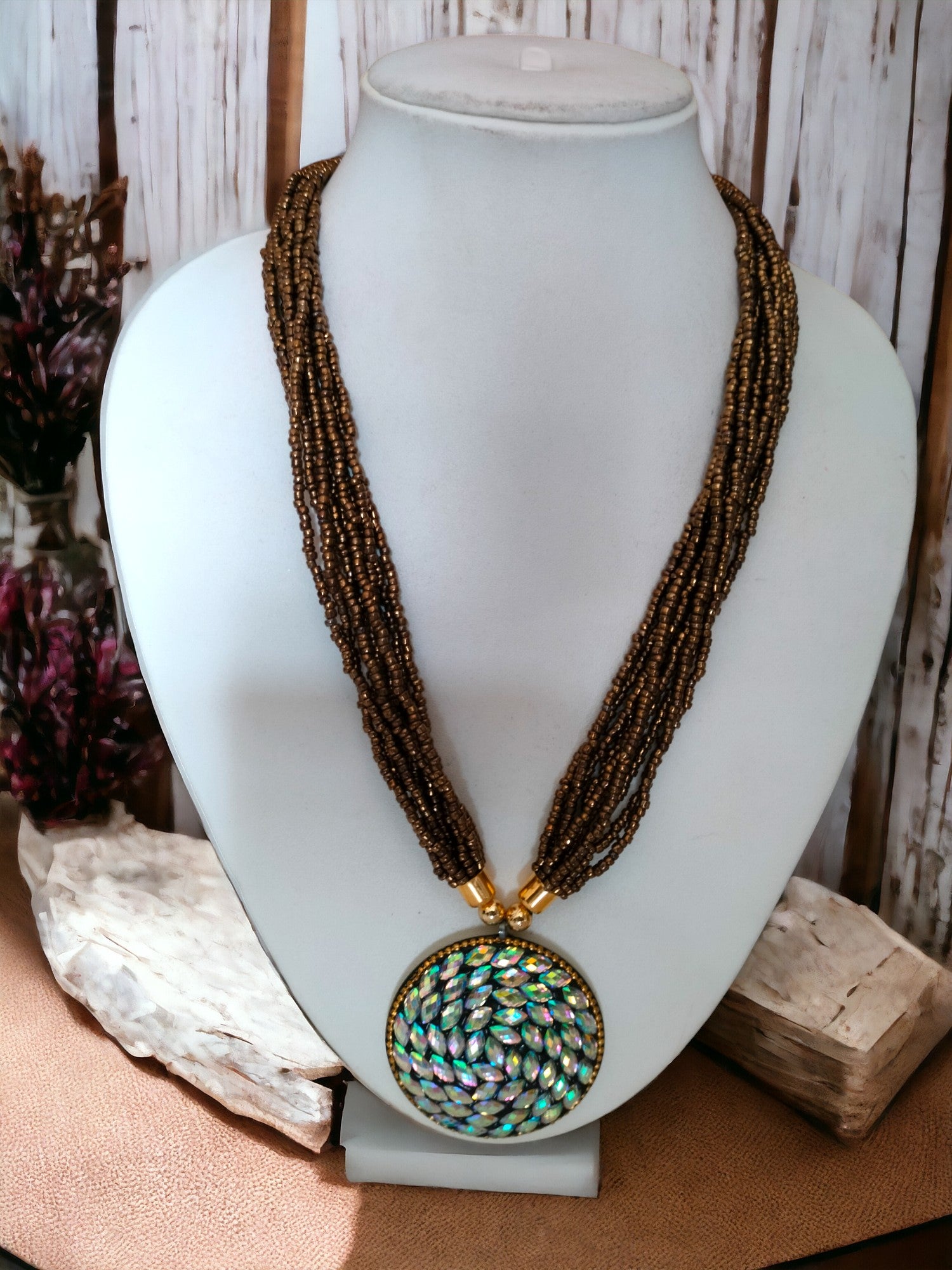 Radiant Mosaic Multi-Layered Necklace-Handmade