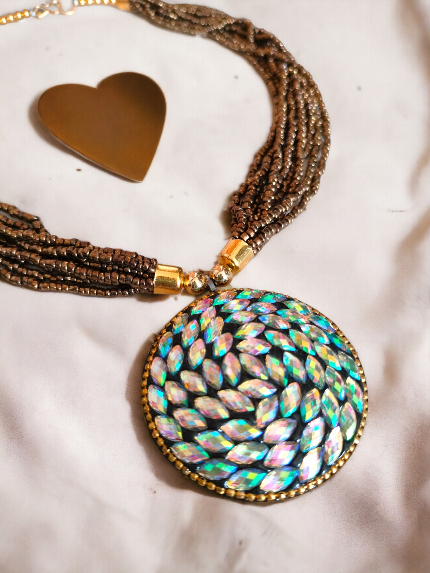 Radiant Mosaic Multi-Layered Necklace-Handmade