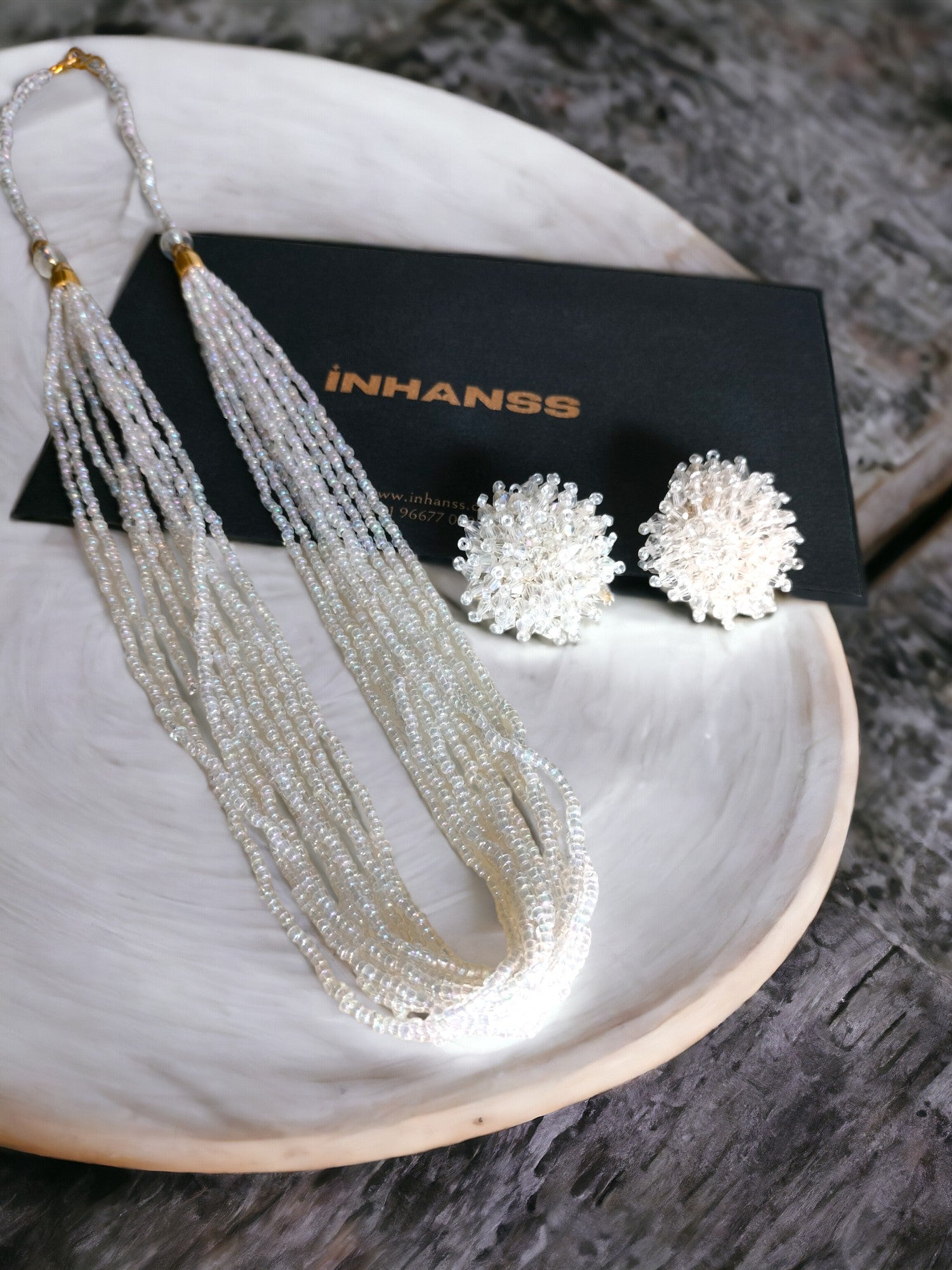 Luminous Elegance Multi-Layered Necklace Set-Handmade
