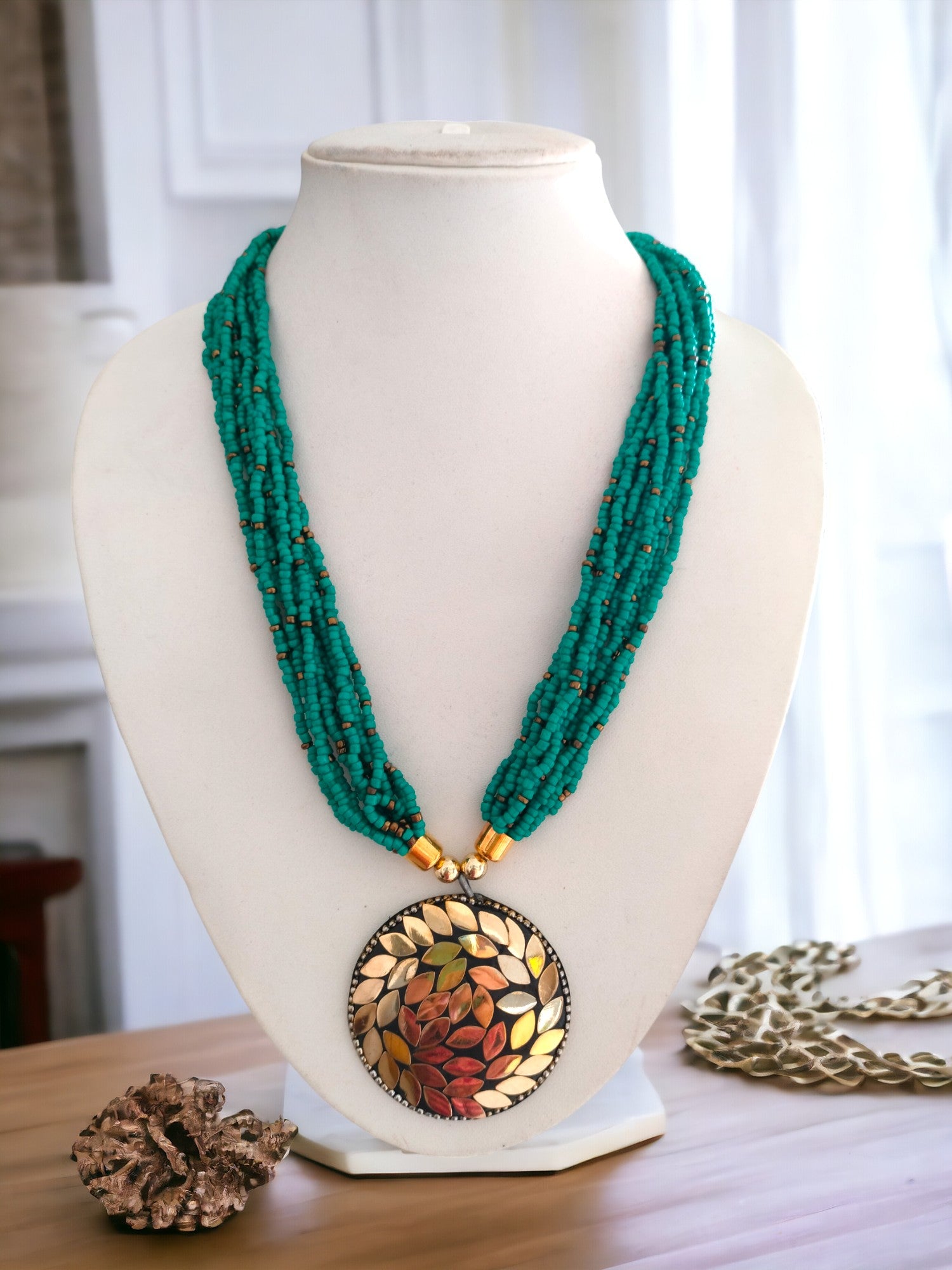 Enchanted Leaves Multi-Layered Necklace-Handmade