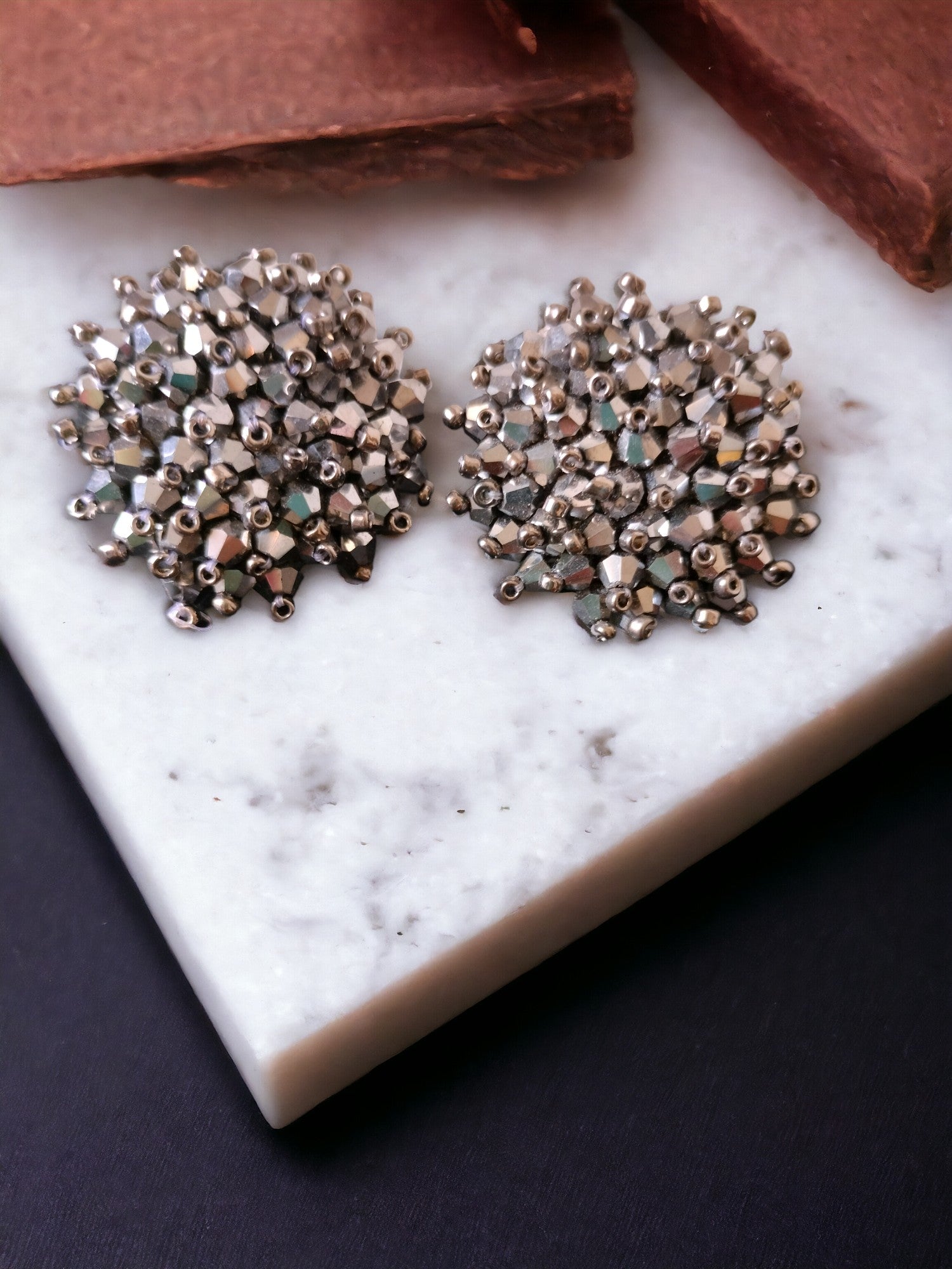 Silver Stardust Statement Earrings