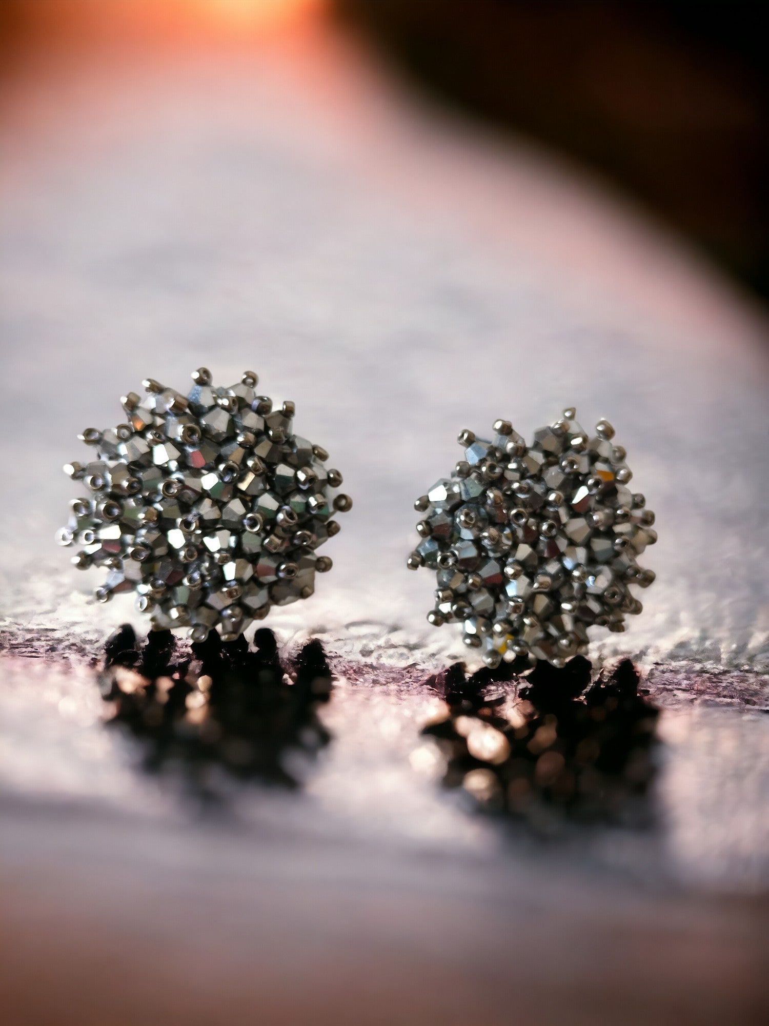 Silver Stardust Statement Earrings