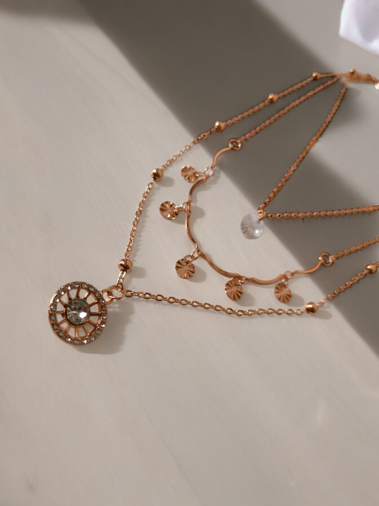 Golden Radiance: Handmade Multi-Layered Necklace