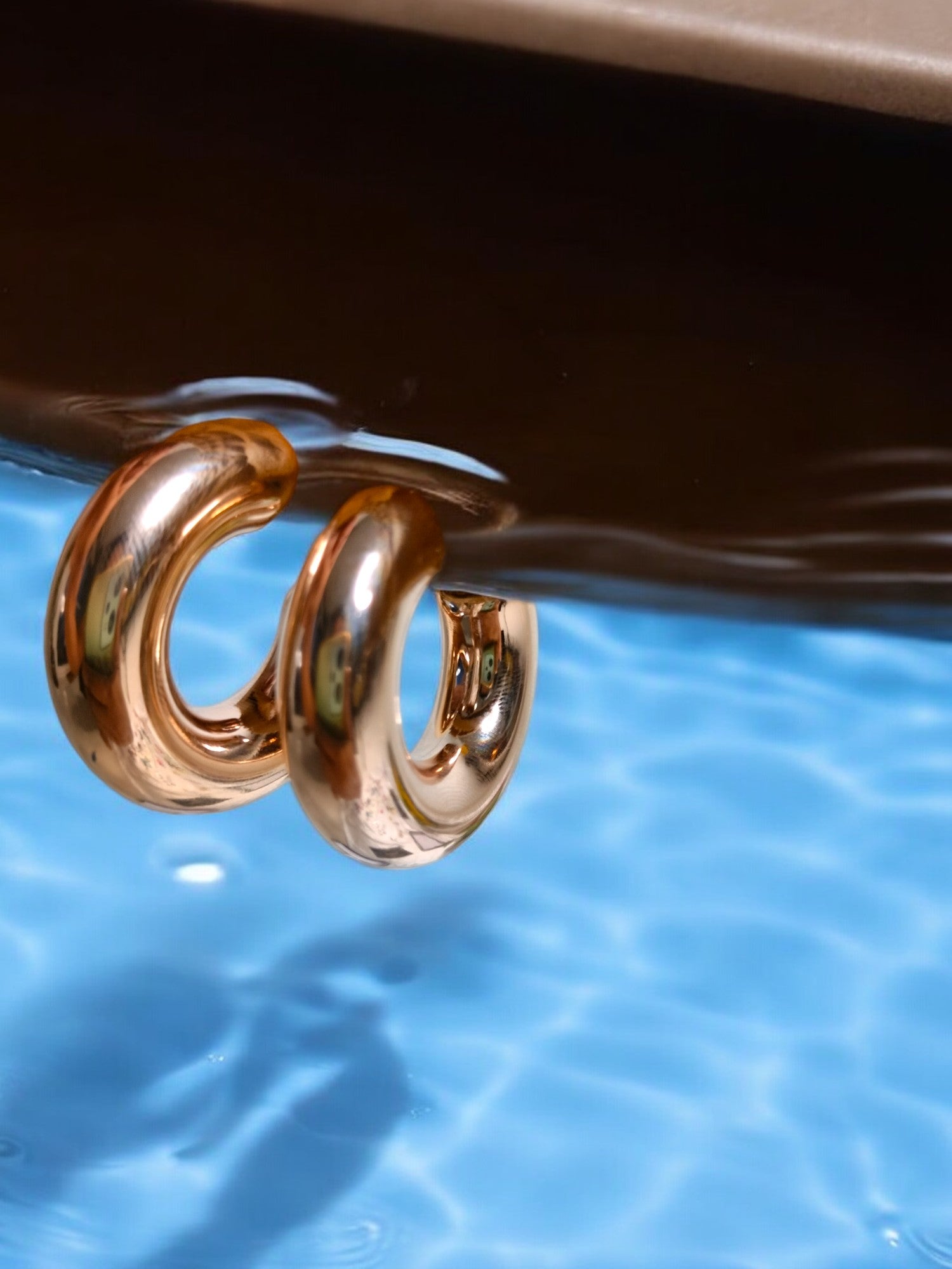 Golden Crescent Earrings