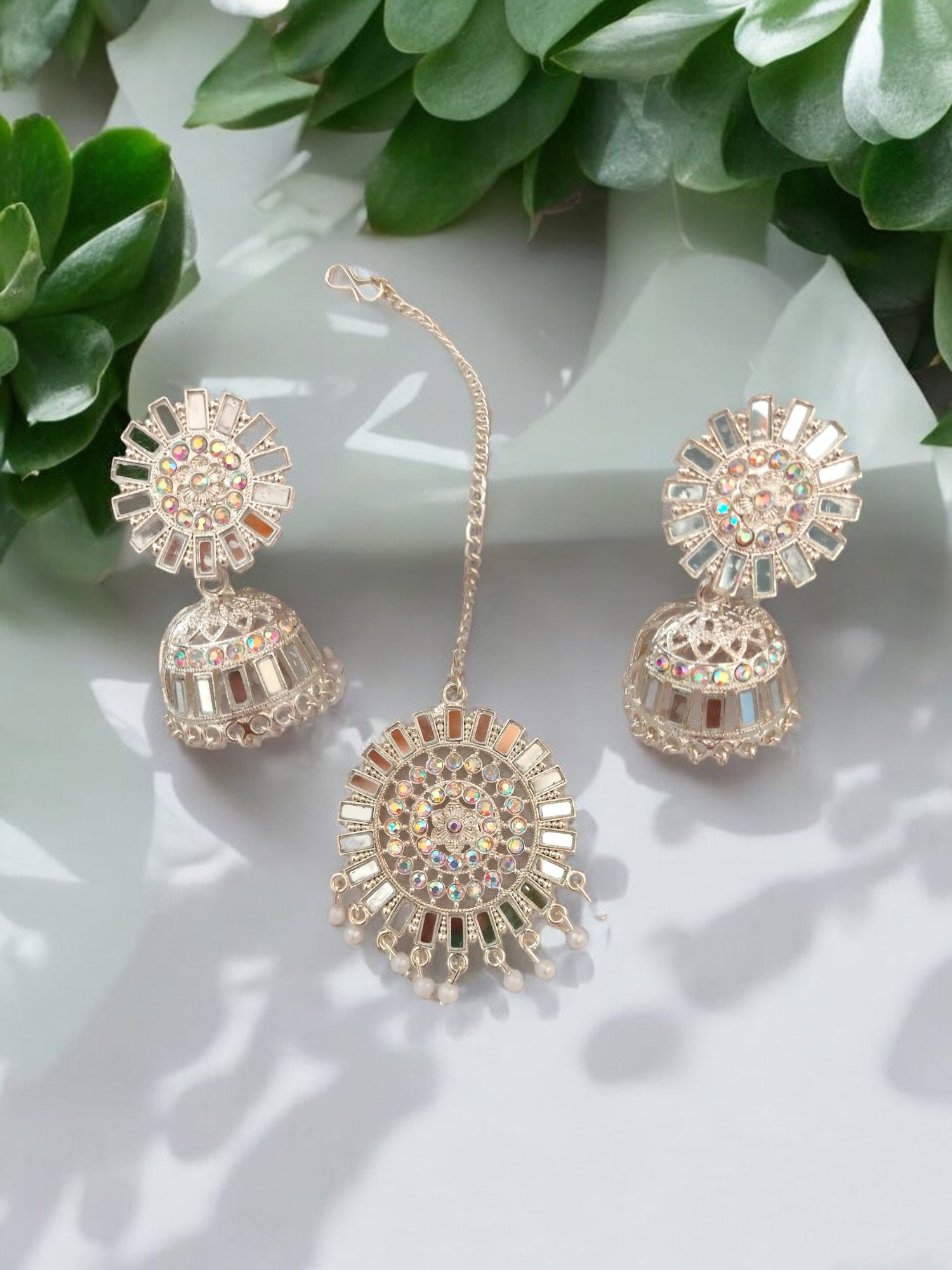 Celestial Radiance Maangtika and Earrings Set