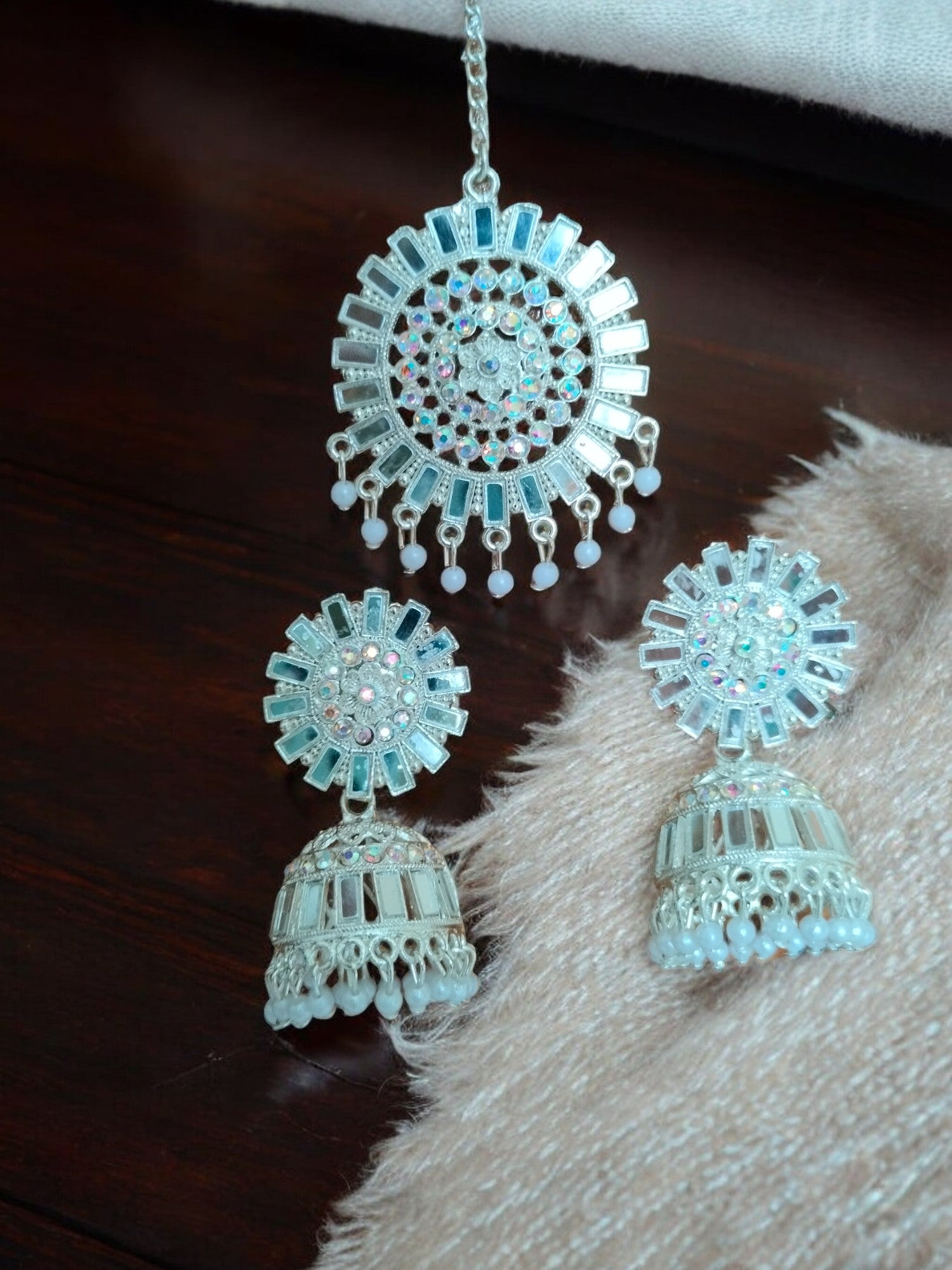 Celestial Radiance Maangtika and Earrings Set