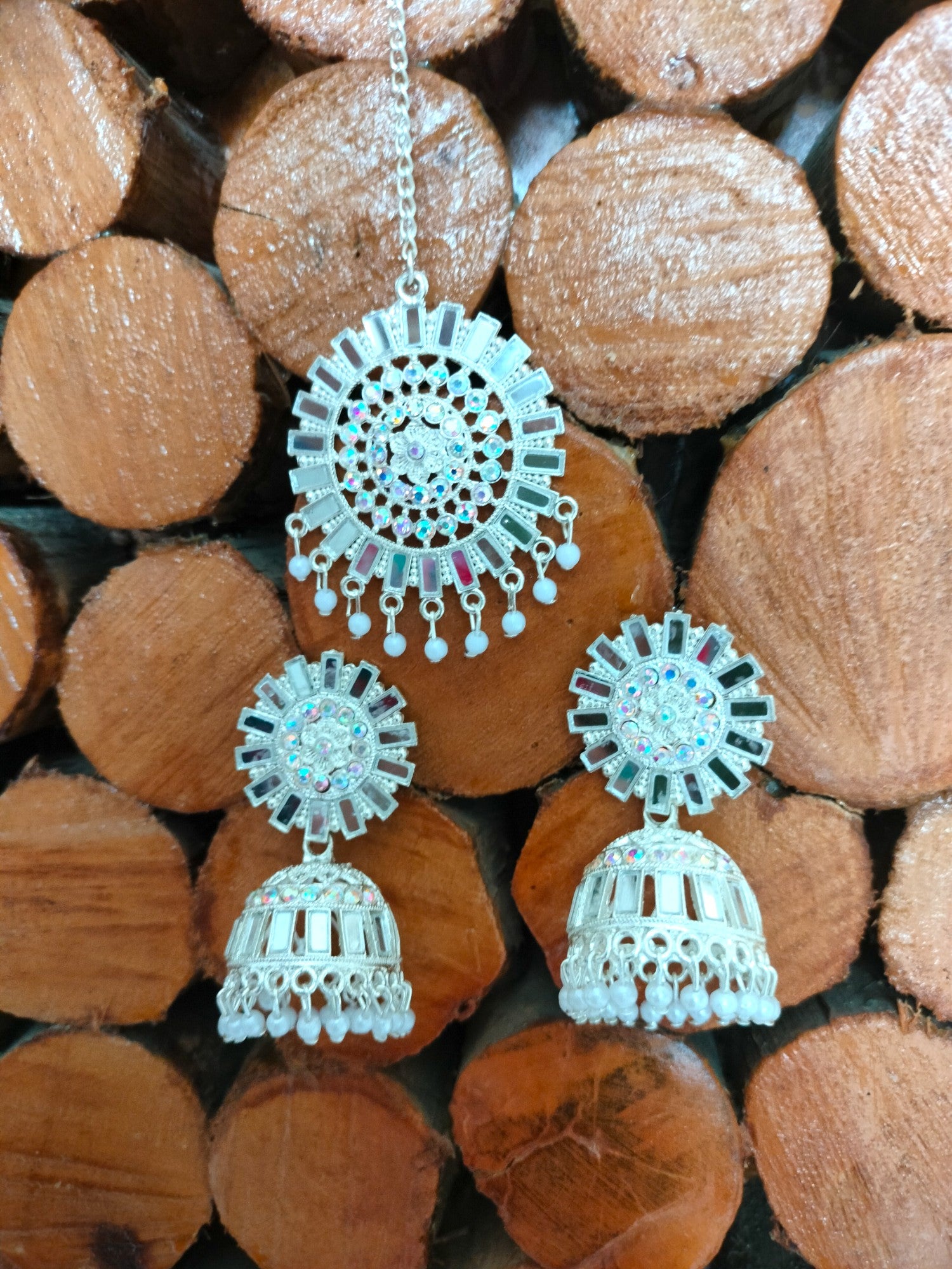 Celestial Radiance Maangtika and Earrings Set