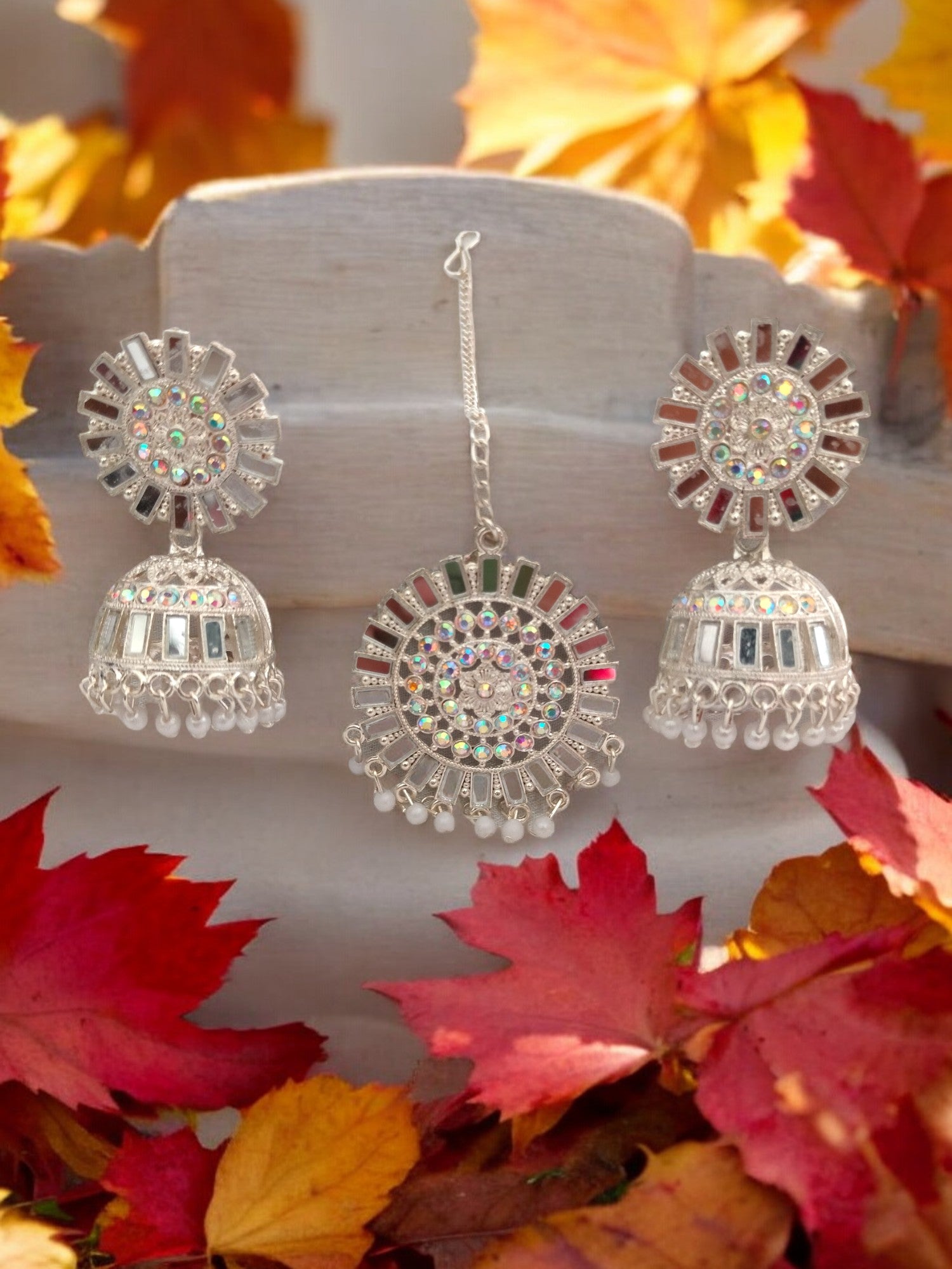 Celestial Radiance Maangtika and Earrings Set