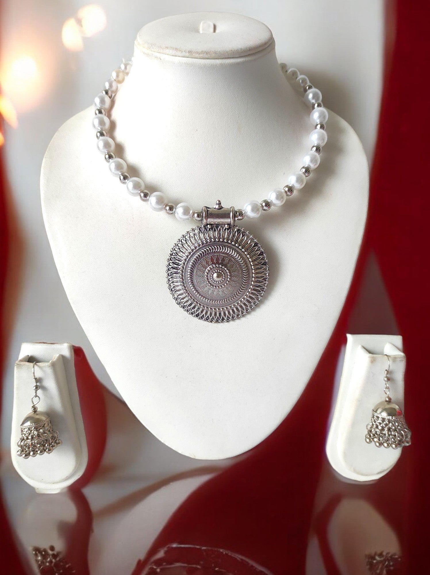 Majestic Pearl Medallion Set - Handmade