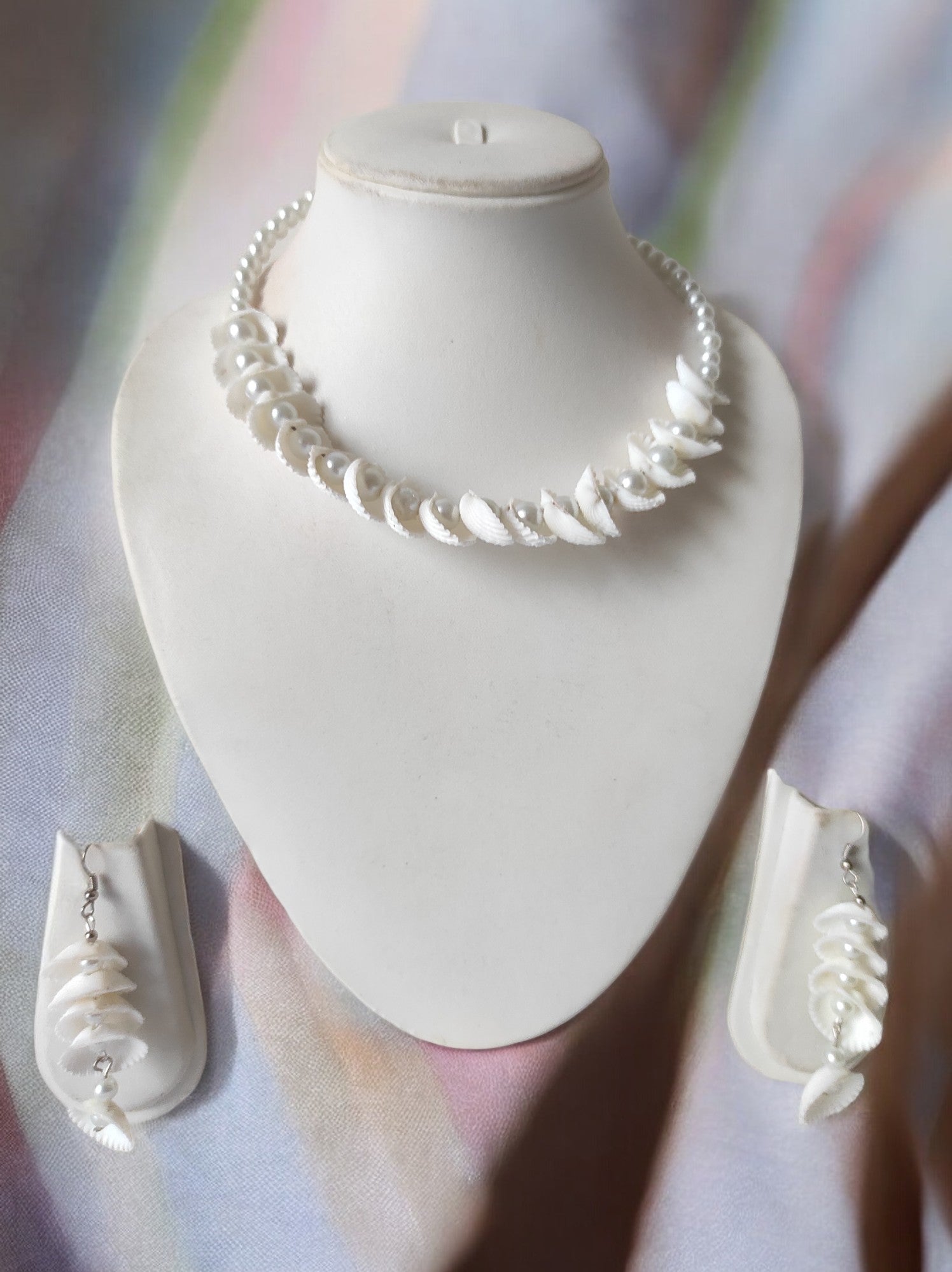 Ocean Whisperer Shell & Pearl Set - Handmade