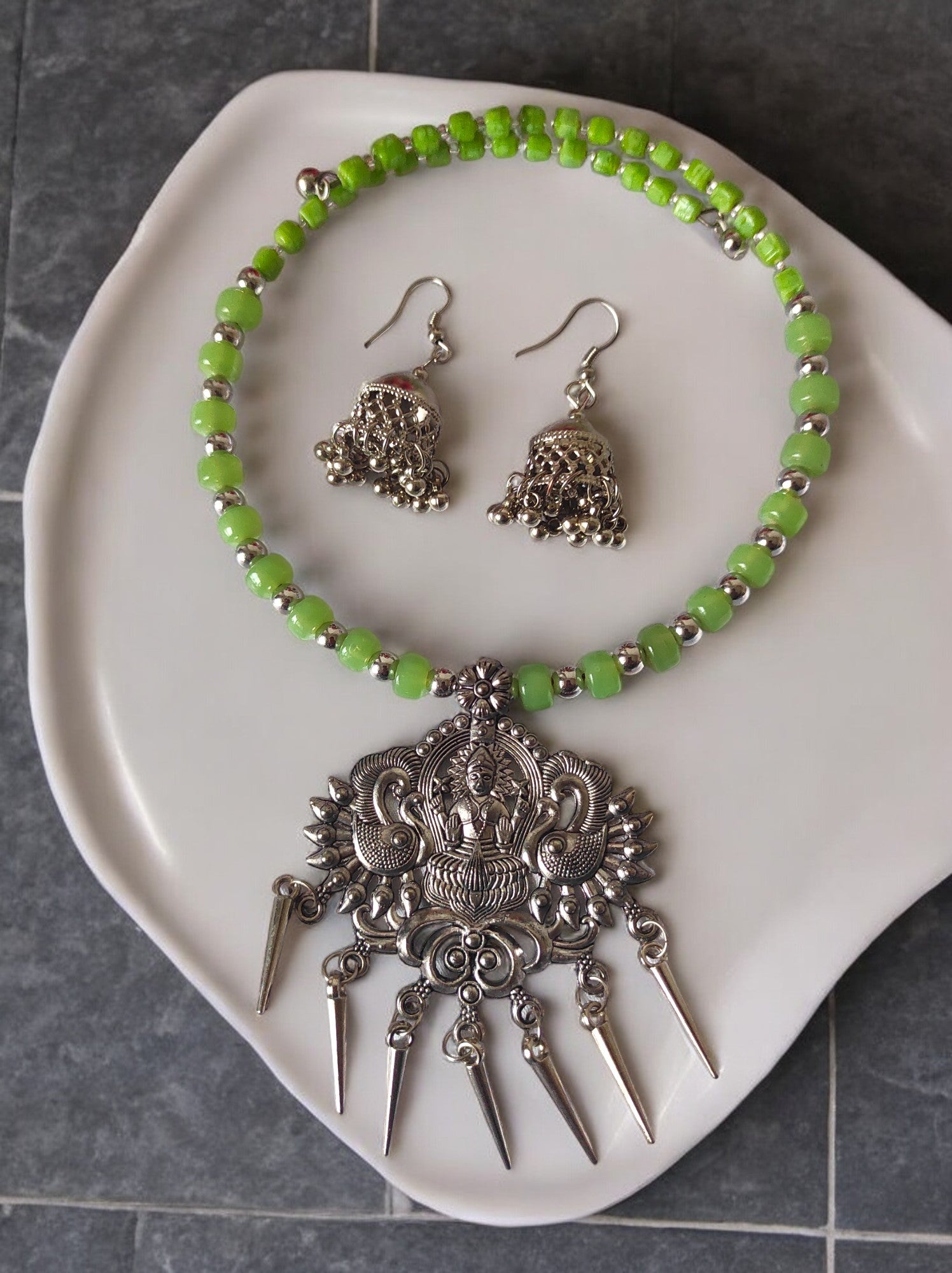 Divine Green Deity Set -Handmade