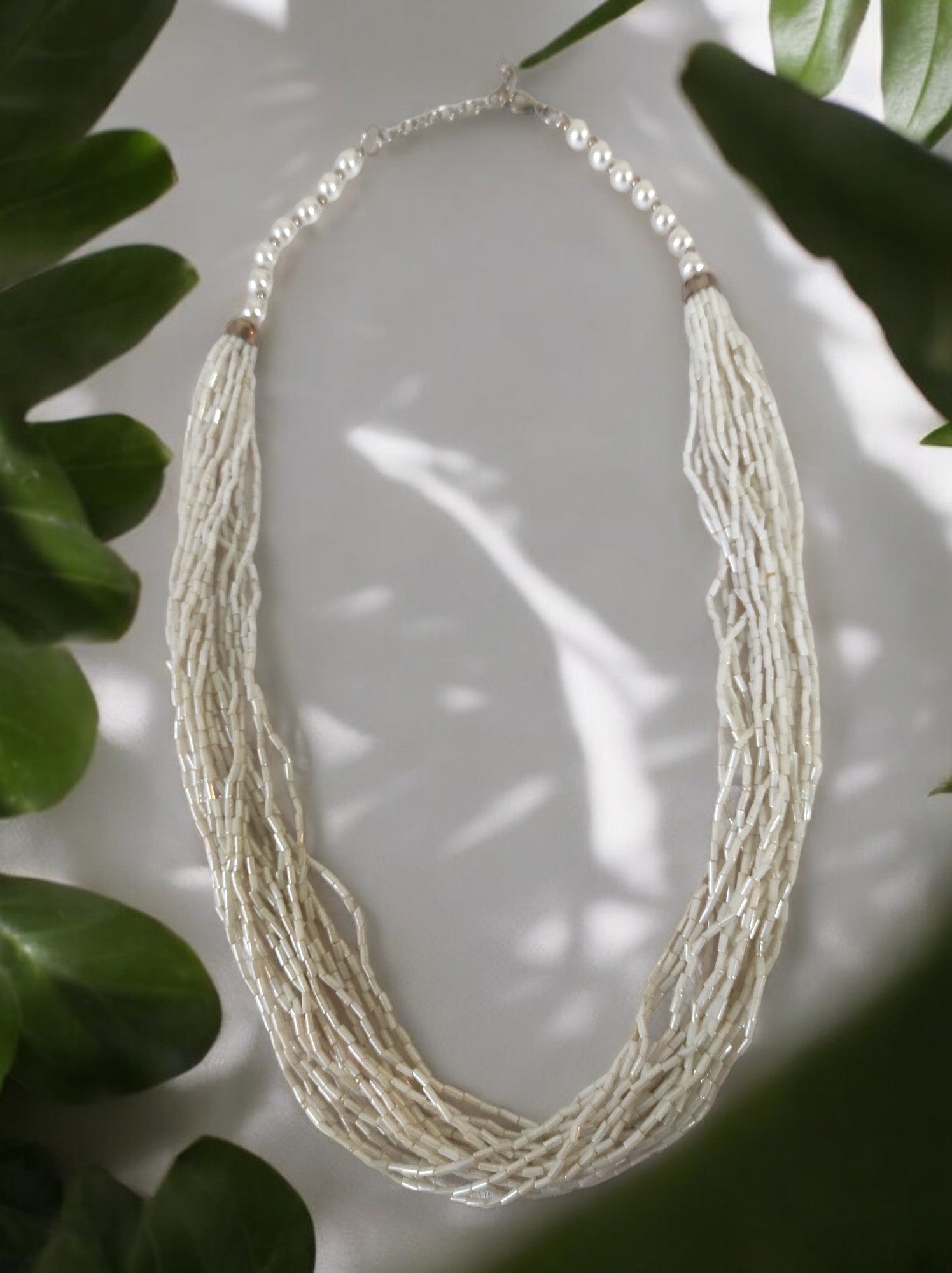 Ivory Cascade Elegance Necklace - Handmade