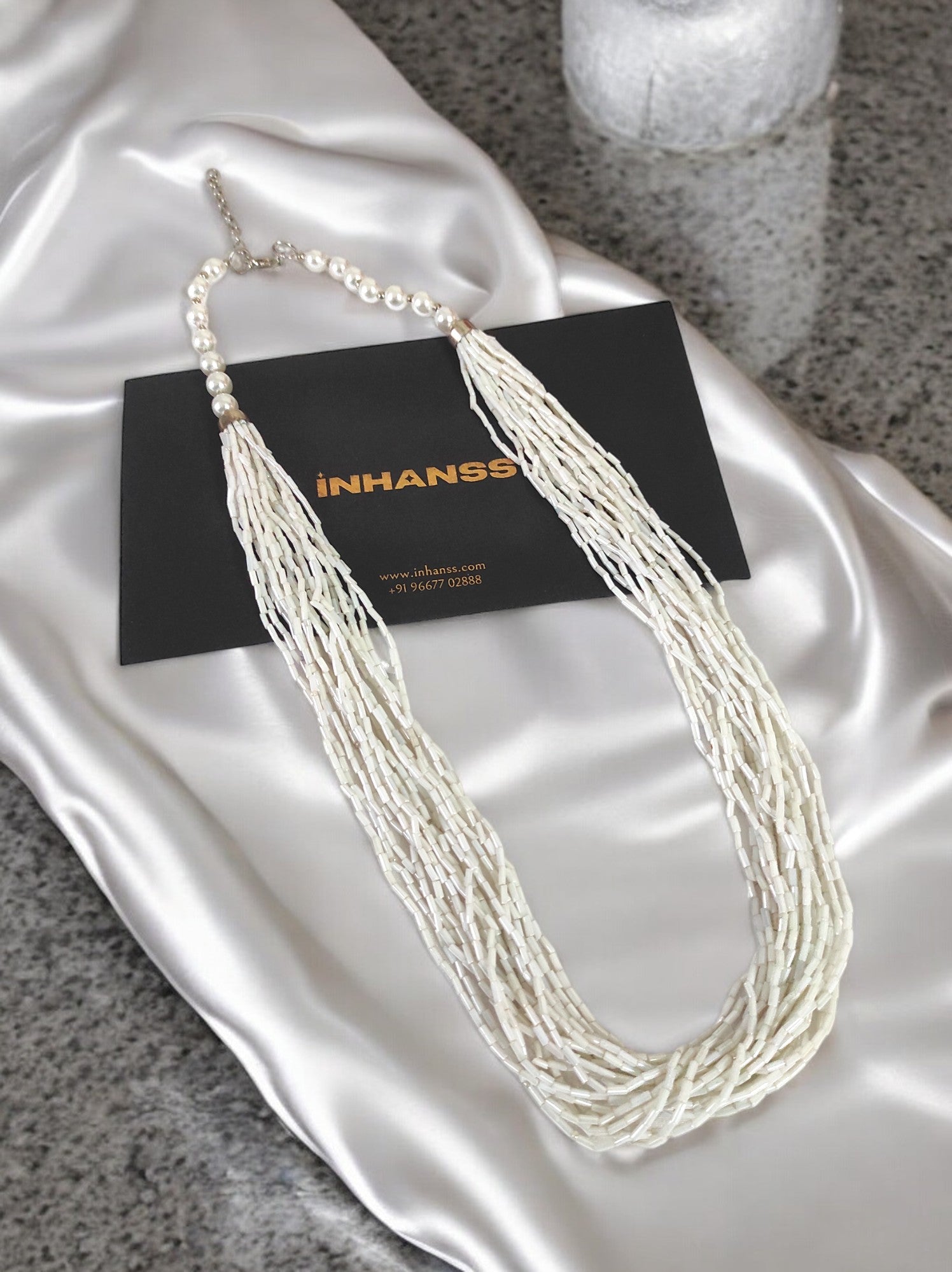 Ivory Cascade Elegance Necklace - Handmade