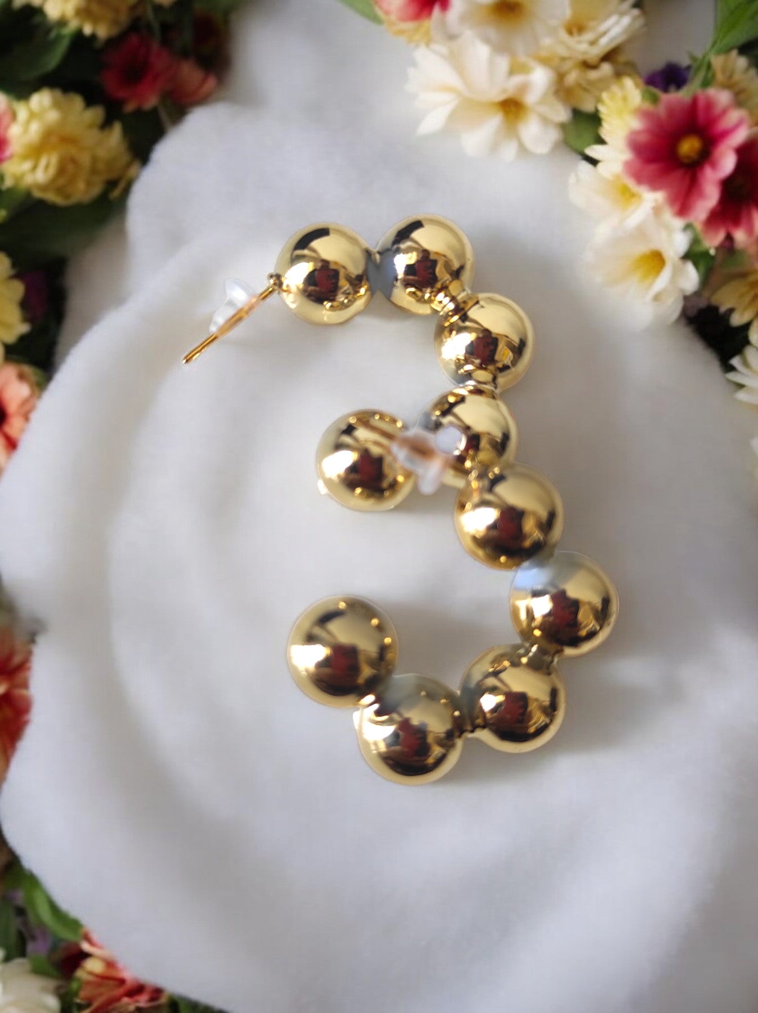 Golden Glam Bead Earrings