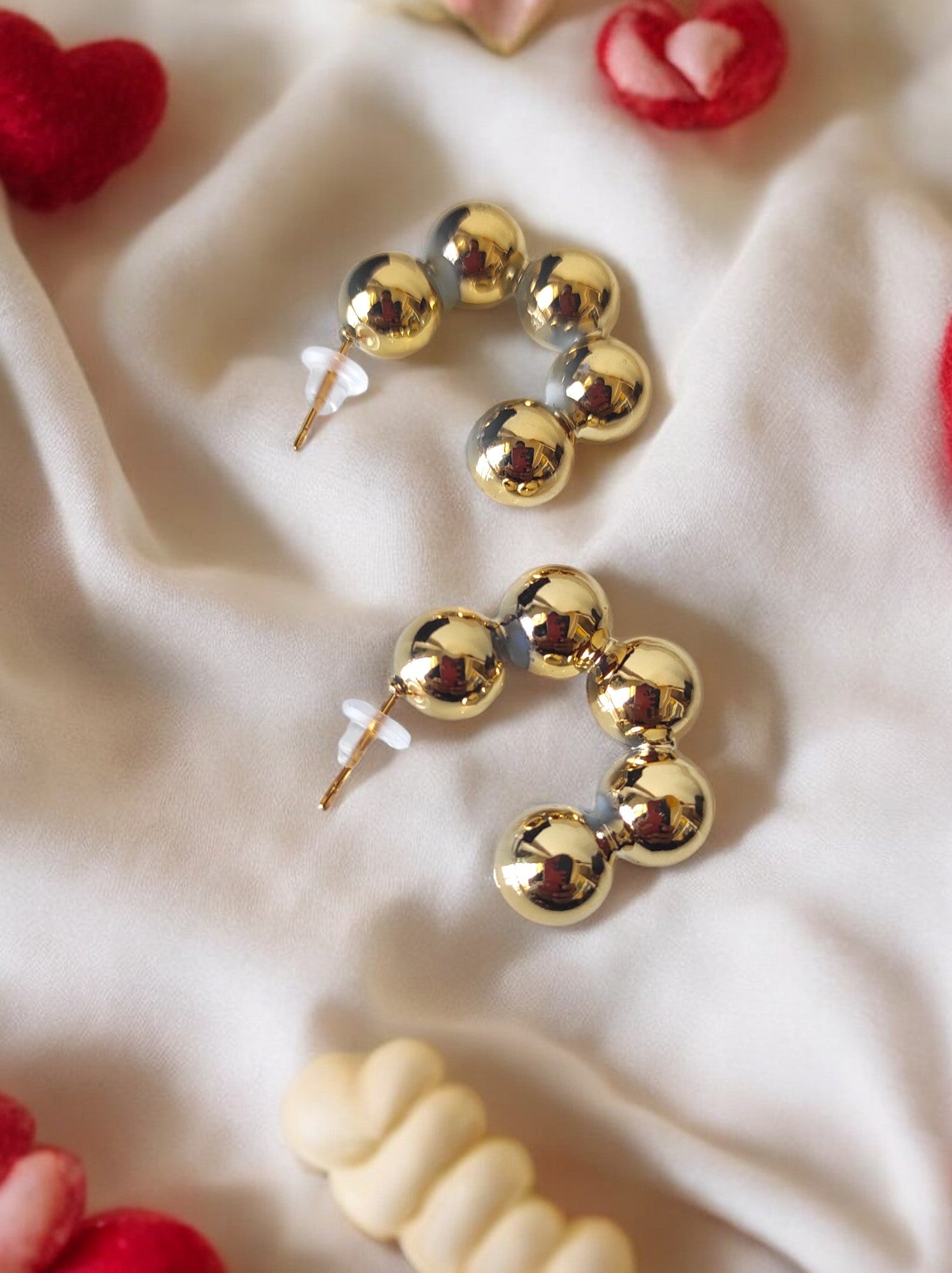 Golden Glam Bead Earrings