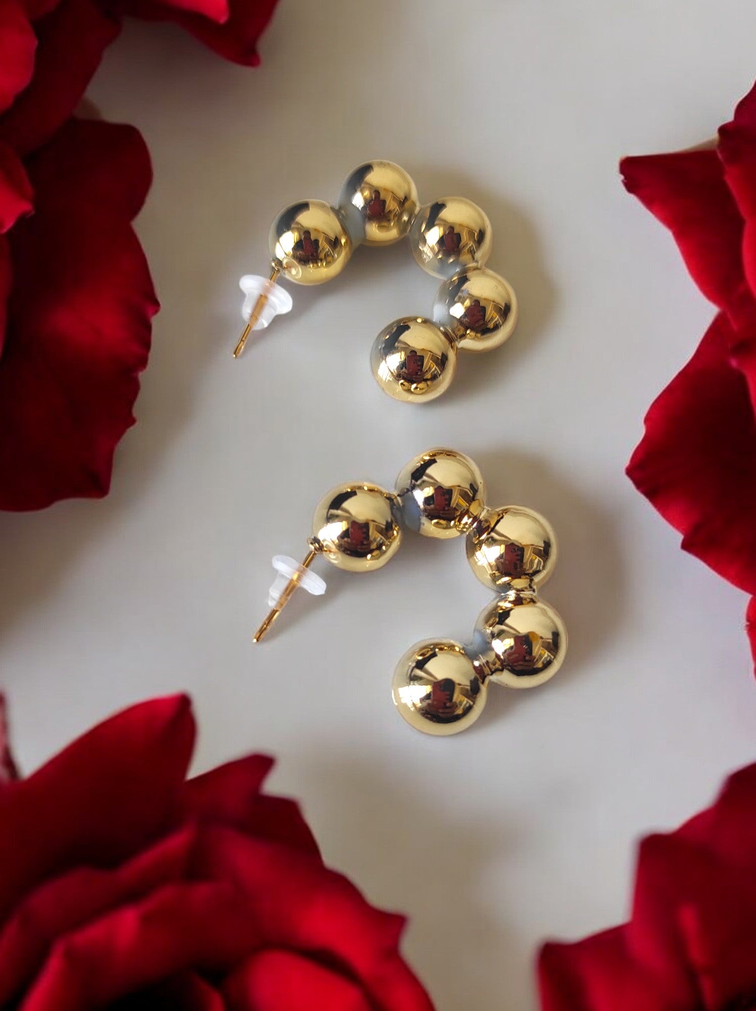 Golden Glam Bead Earrings