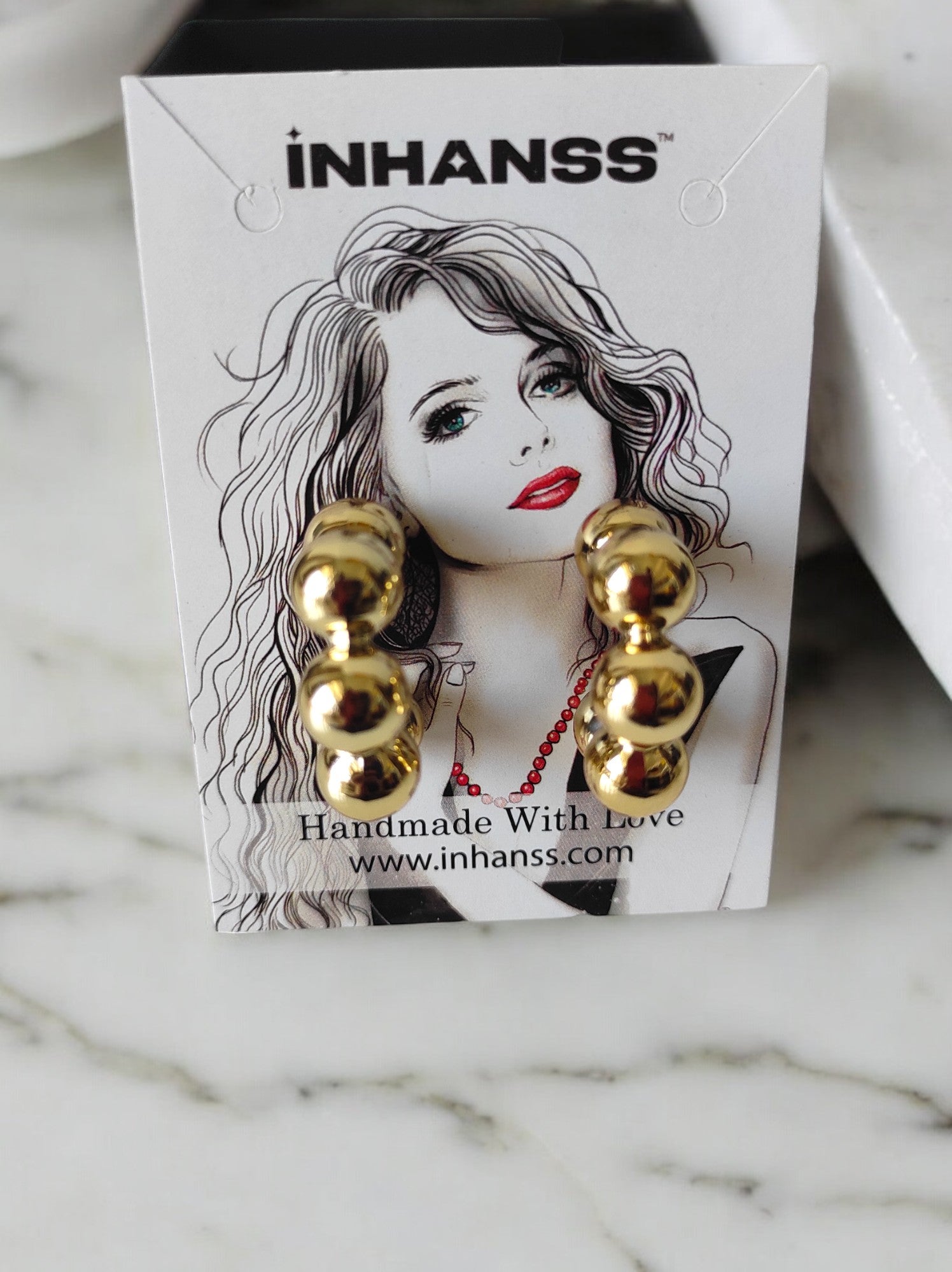 Golden Glam Bead Earrings