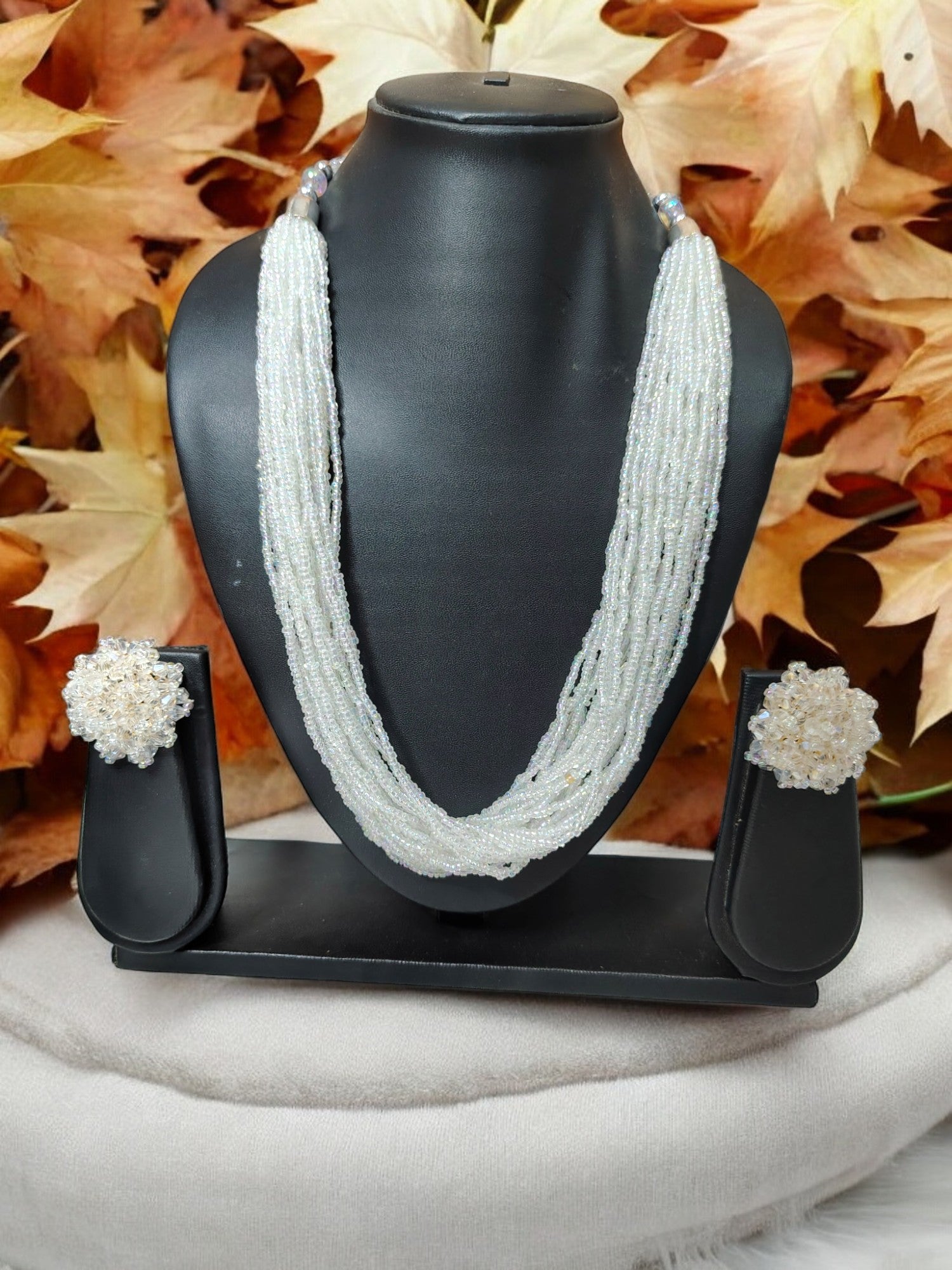 Handmade Luminous Elegance Multi-Layered Necklace Set-(24  Layers)