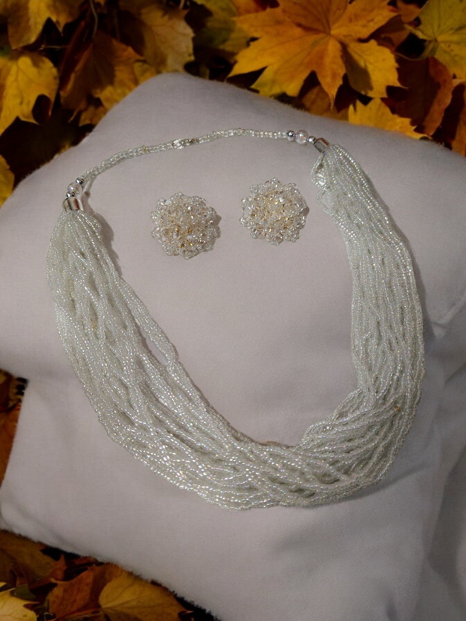 Handmade Luminous Elegance Multi-Layered Necklace Set-(24  Layers)