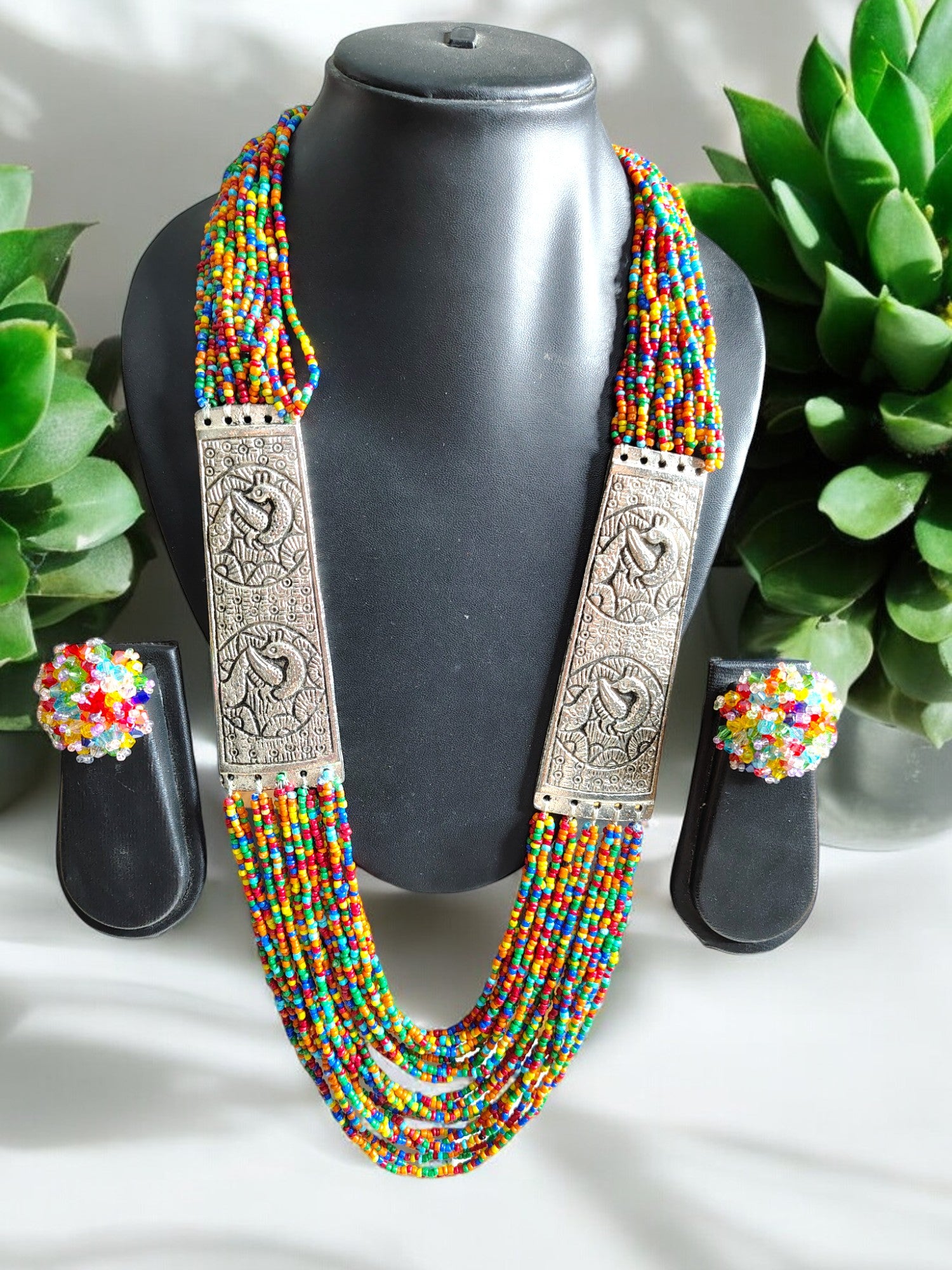 Majesty Handmade Statement Necklace With Matching Earrings -12 Colours Available