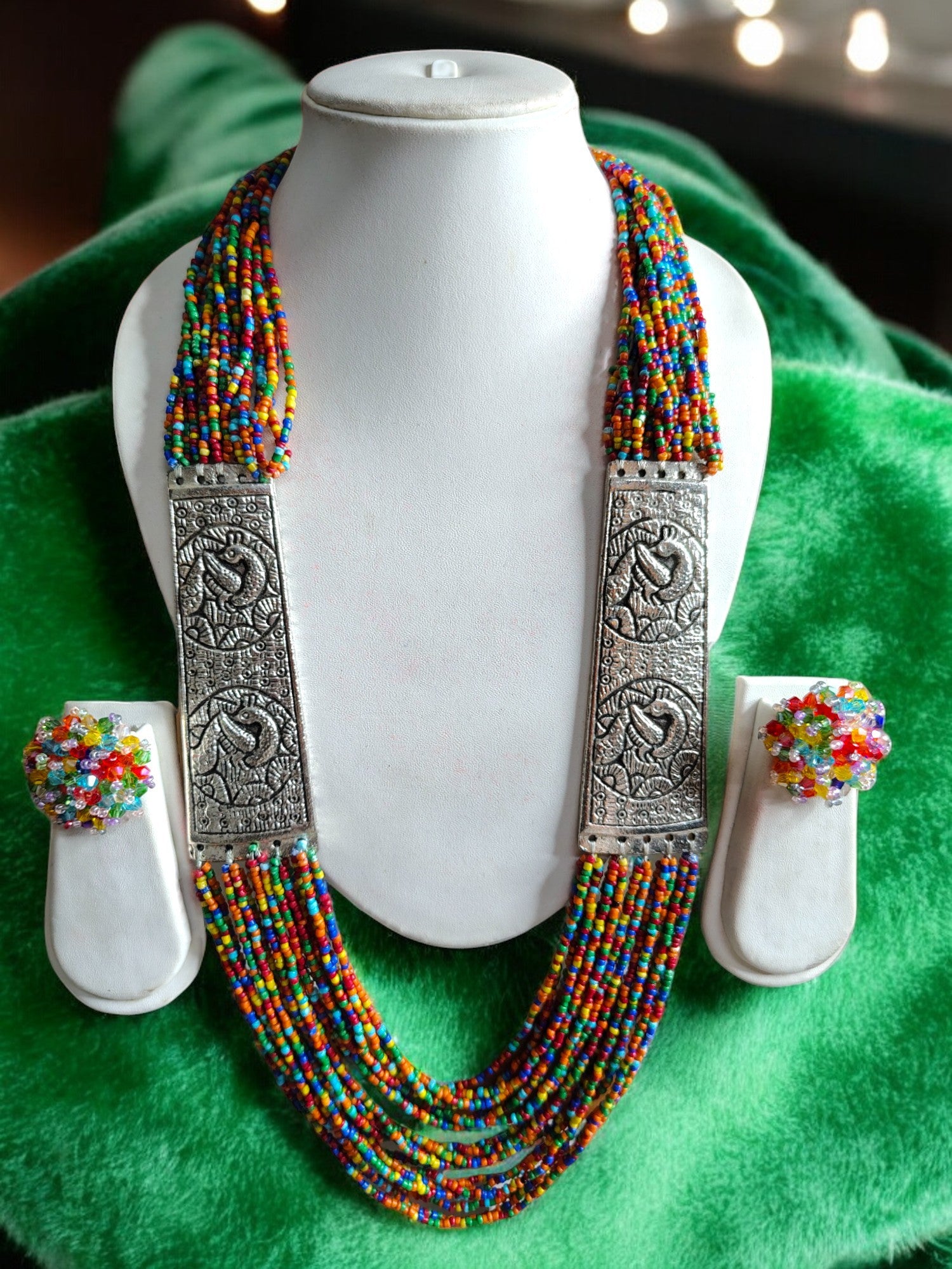 Majesty Handmade Statement Necklace With Matching Earrings -12 Colours Available