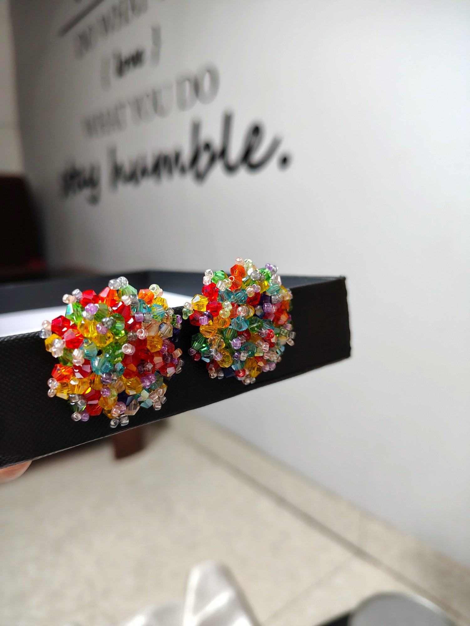 Statement Stud Earrings - 20 Colours Available-Handmade